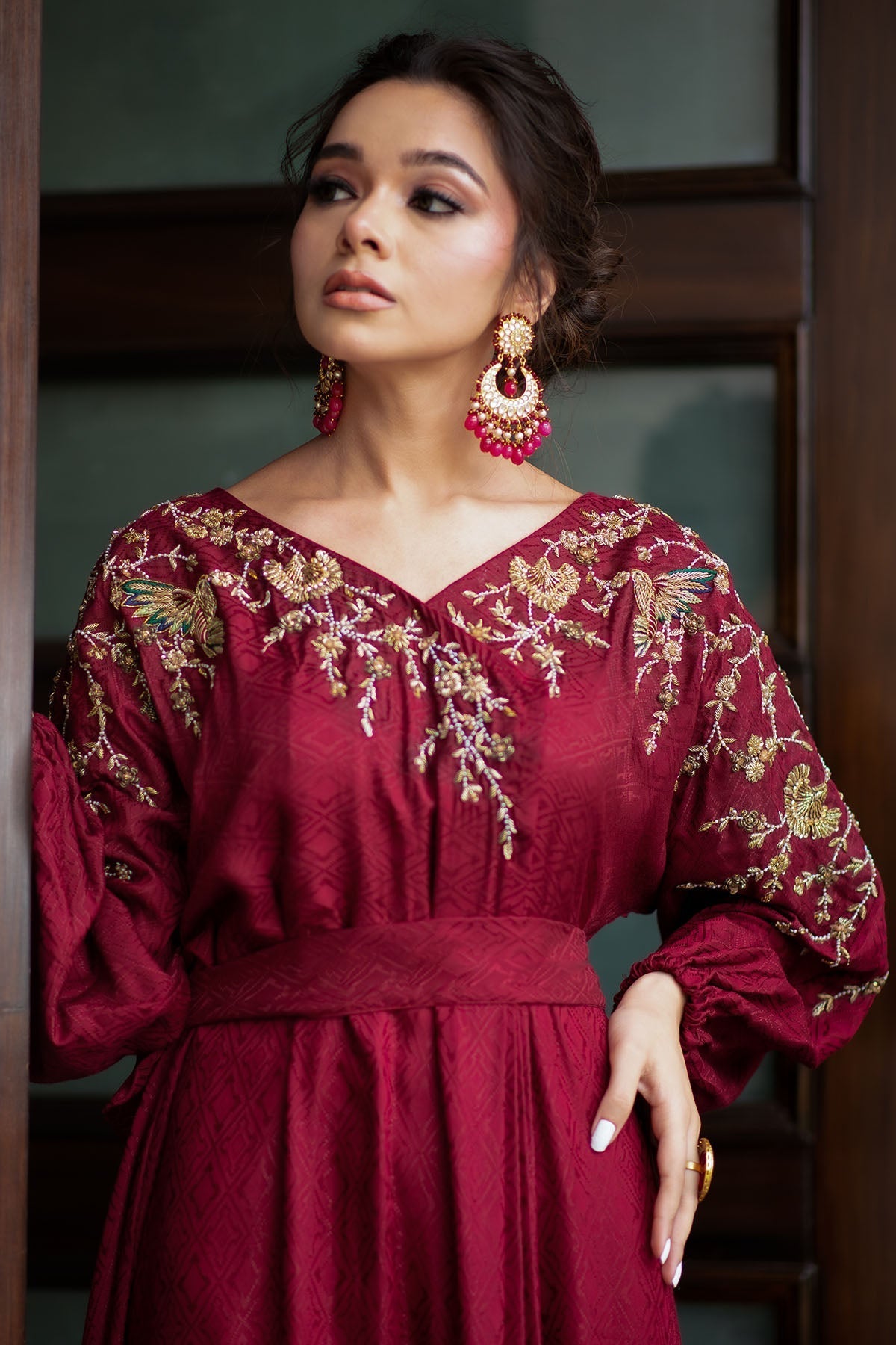 Motifz | Couture Kaftan | 0046-RED-LUSTER