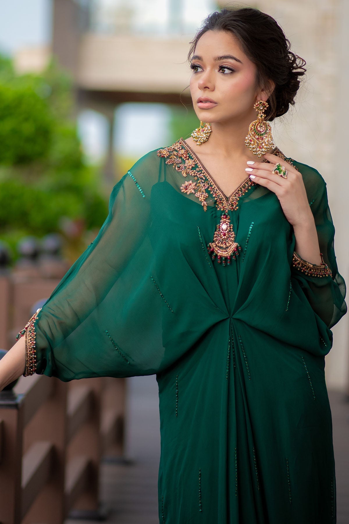 Motifz | Couture Kaftan | 0048-EMERALD-JEWEL
