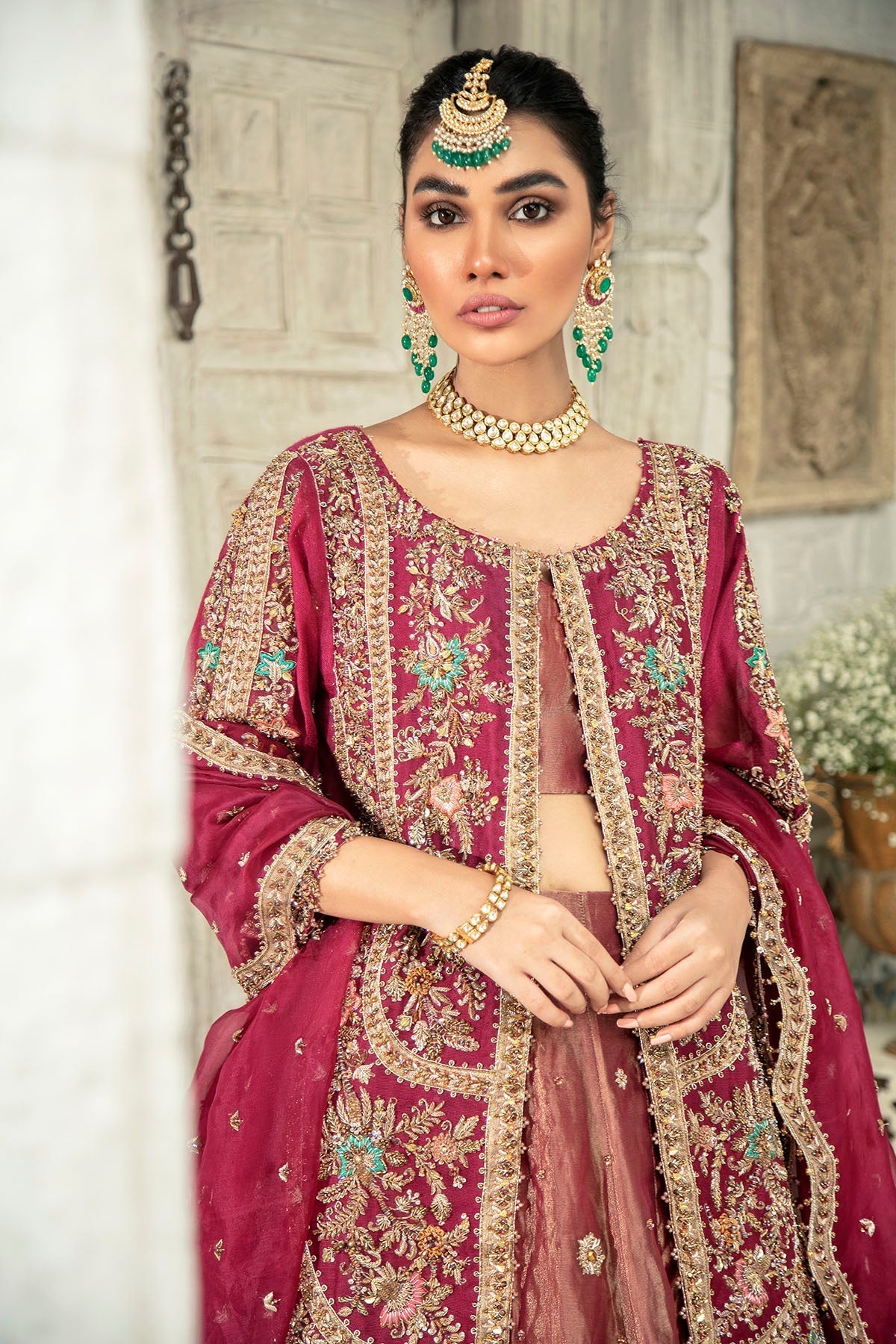 Motifz | Couture Wedding Wear | 0087-MAJESTY HAND EMBELLISHED COTTON NET STITCHED