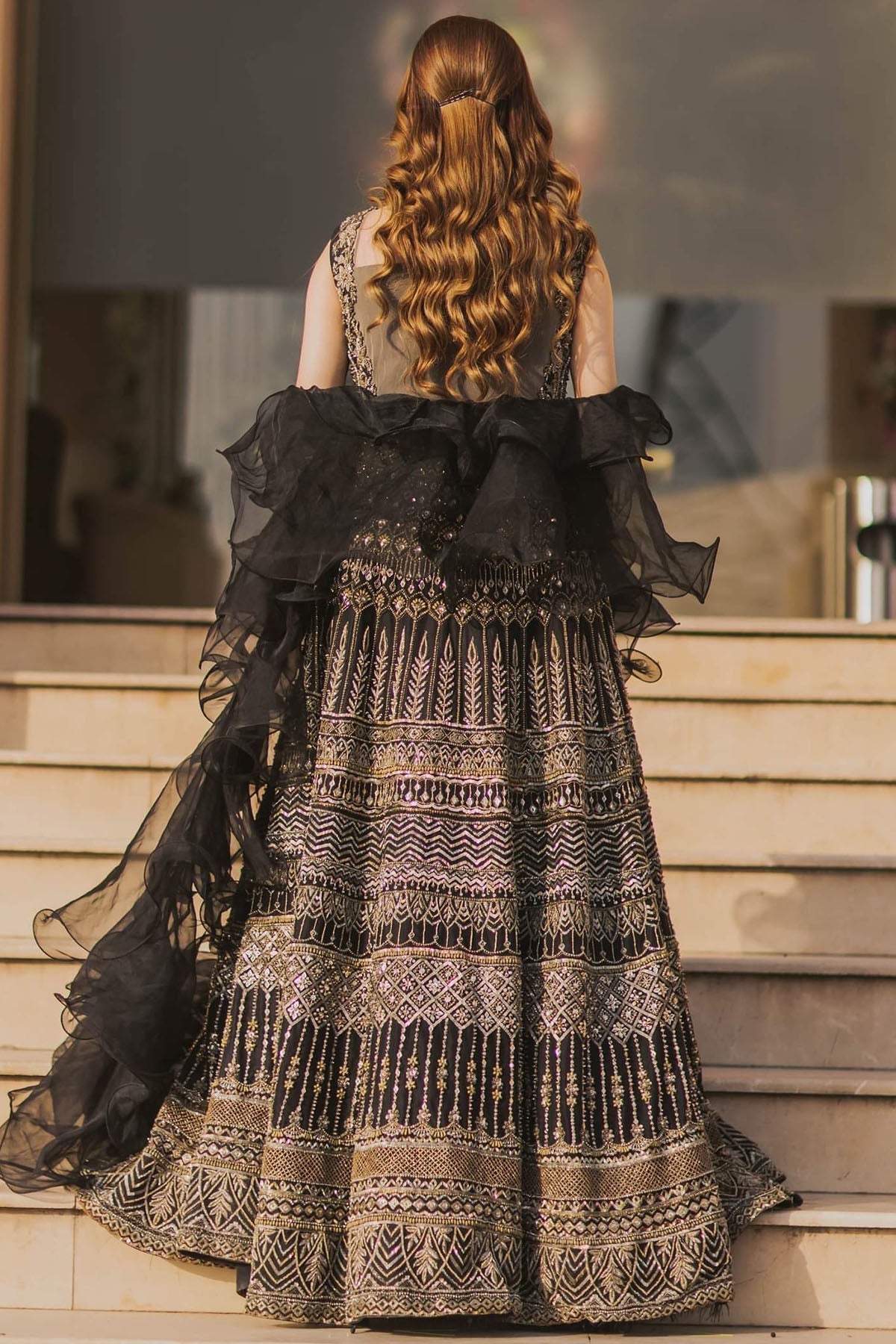 Motifz | Couture Wedding Wear | 0088-SURREAL HAND EMBELLISHED RAW SILK STITCHED