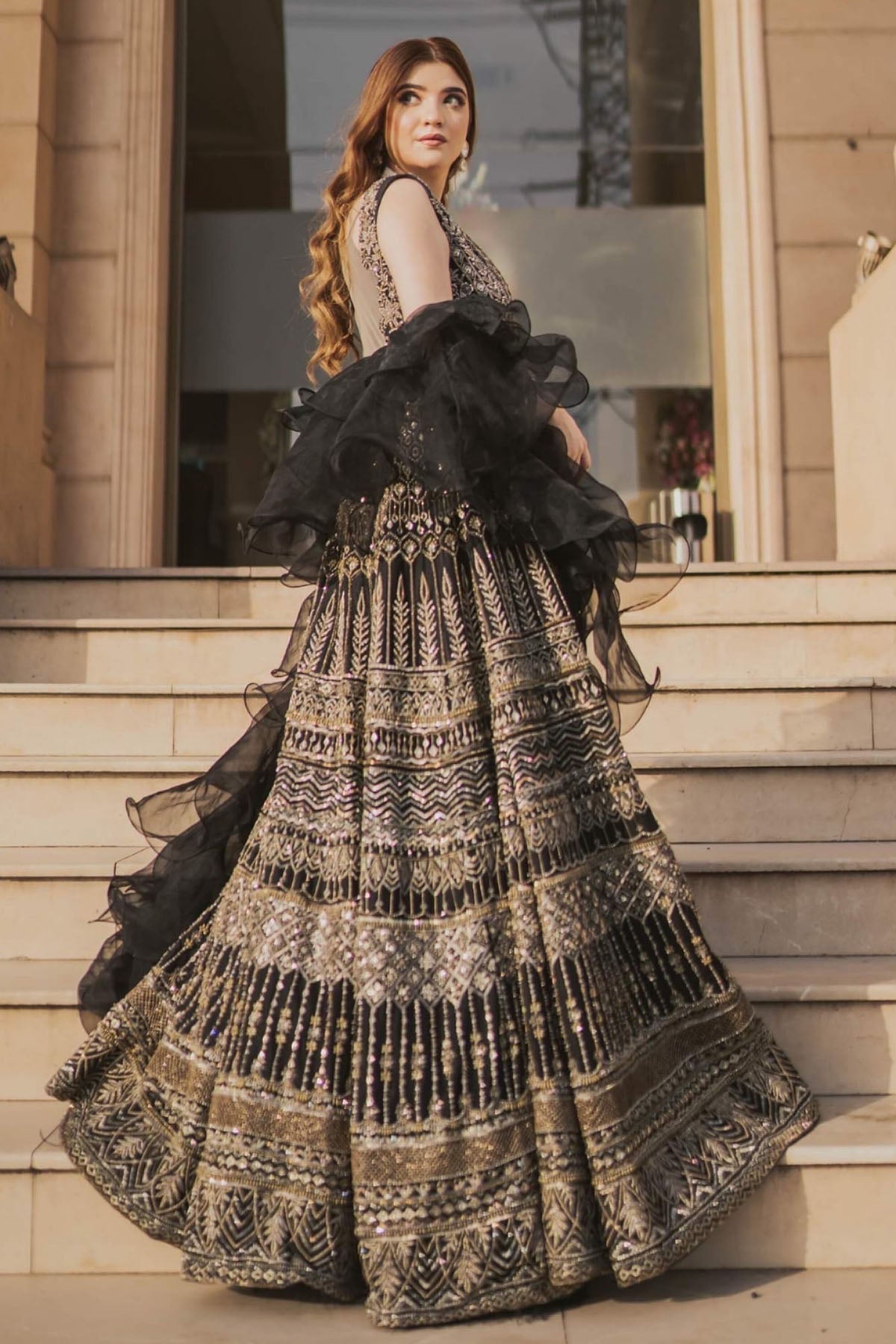 Motifz | Couture Wedding Wear | 0088-SURREAL HAND EMBELLISHED RAW SILK STITCHED