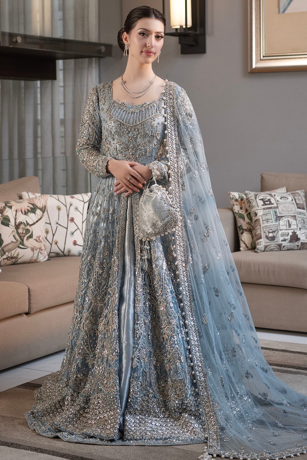 Motifz | Couture Wedding Wear | 0091-SERENFIPITY HAND EMBELLISHED SILK NET STITCHED