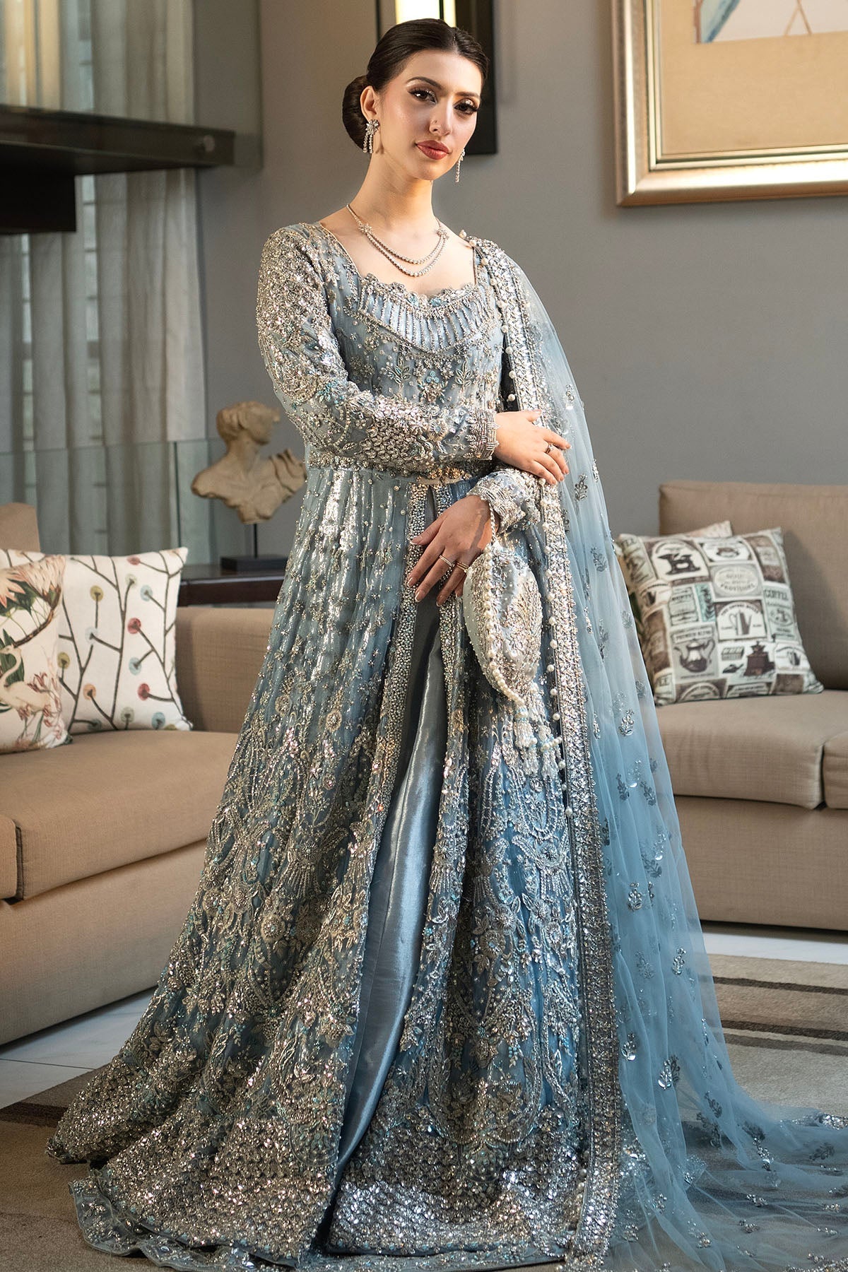 Motifz | Couture Wedding Wear | 0091-SERENFIPITY HAND EMBELLISHED SILK NET STITCHED