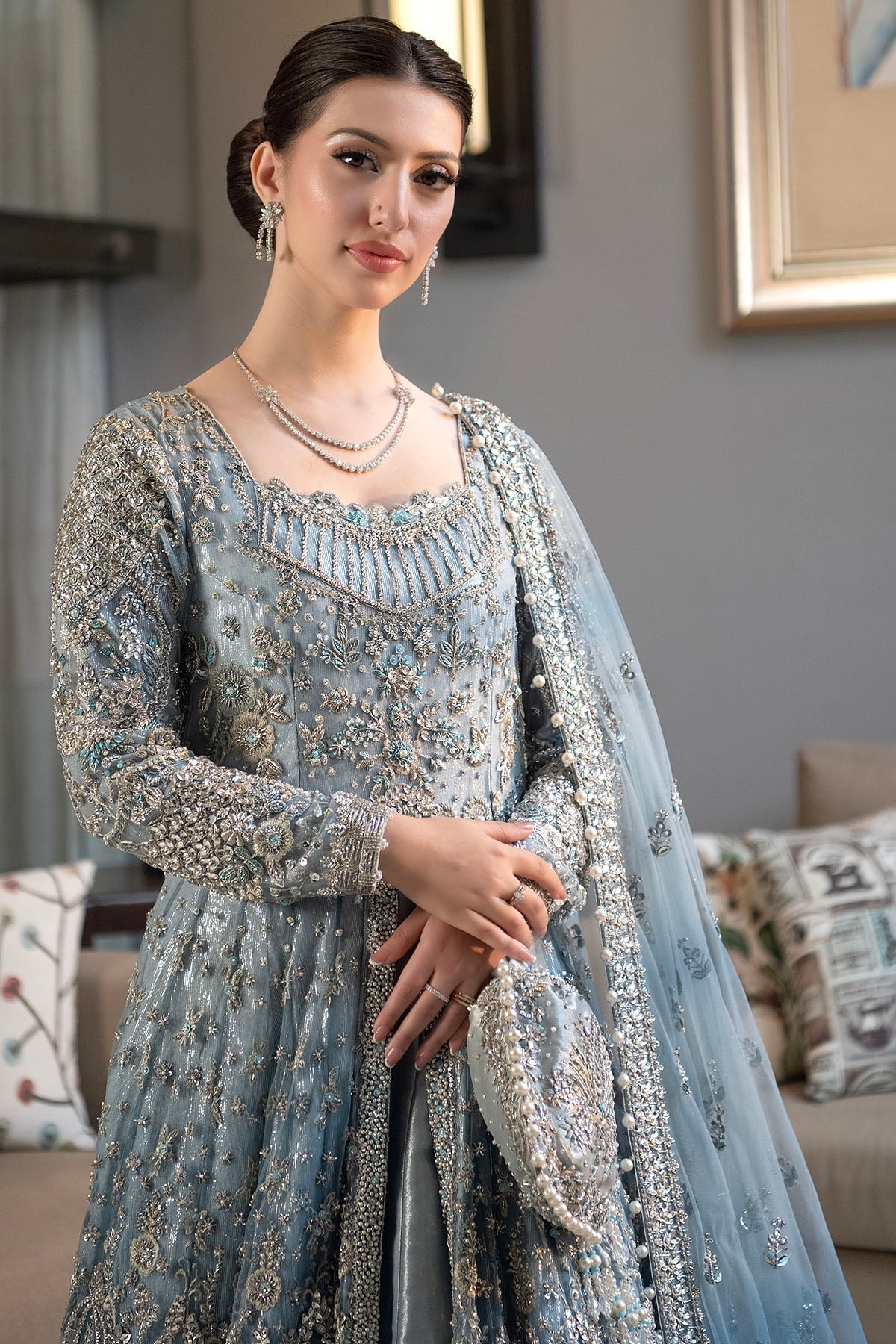 Motifz | Couture Wedding Wear | 0091-SERENFIPITY HAND EMBELLISHED SILK NET STITCHED