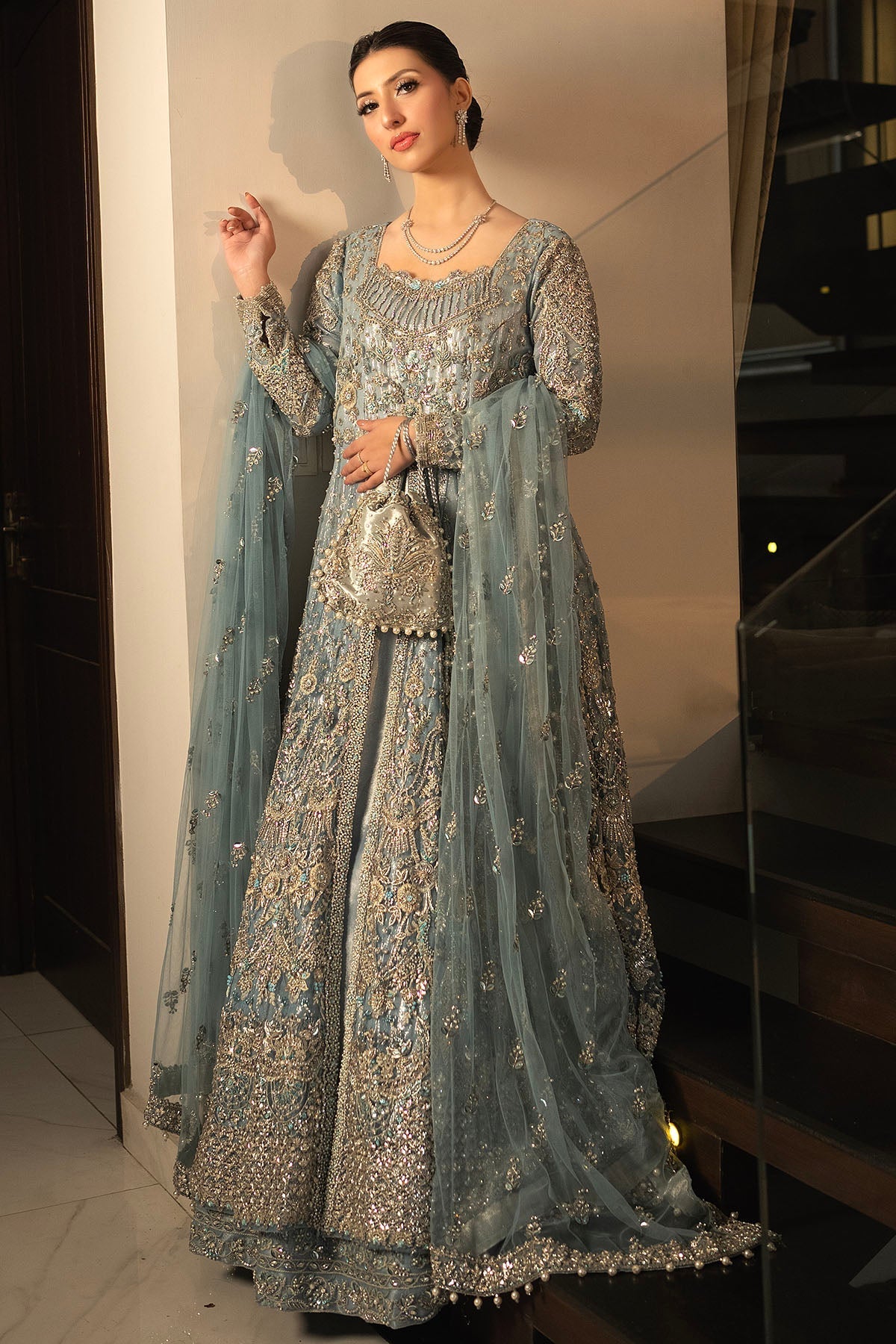 Motifz | Couture Wedding Wear | 0091-SERENFIPITY HAND EMBELLISHED SILK NET STITCHED