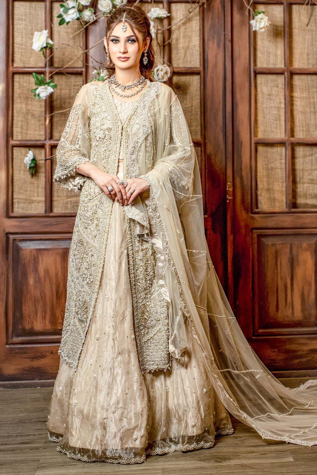 Motifz | Couture Wedding Wear | 0098-RADIANCE HAND EMBELLISHED ORGANZA NET STITCHED