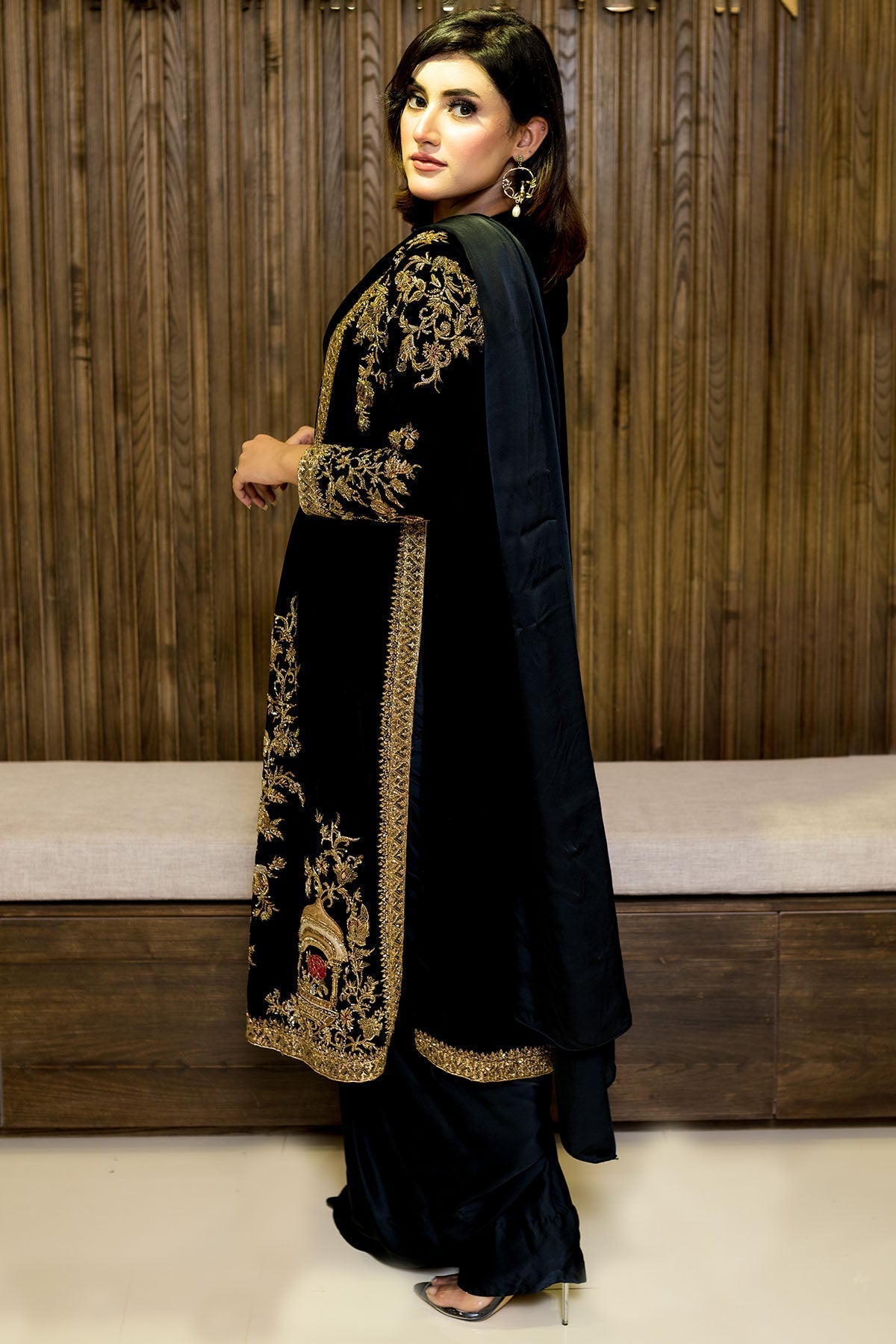 Motifz | Couture Camila | 0099-BLACK-JEWEL HAND EMBELLISHED SILK STITCHED