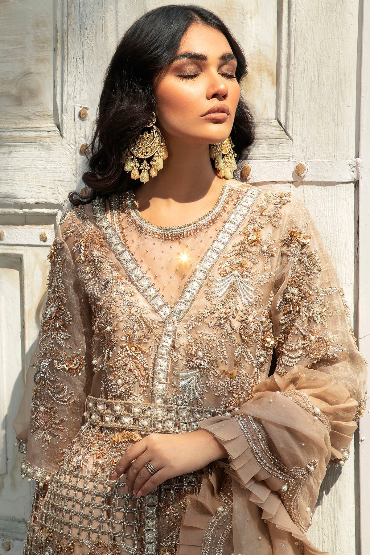 Motifz | Couture Wedding Wear | 0103-REGAL HAND EMBELLISHED ORGANZA STITCHED