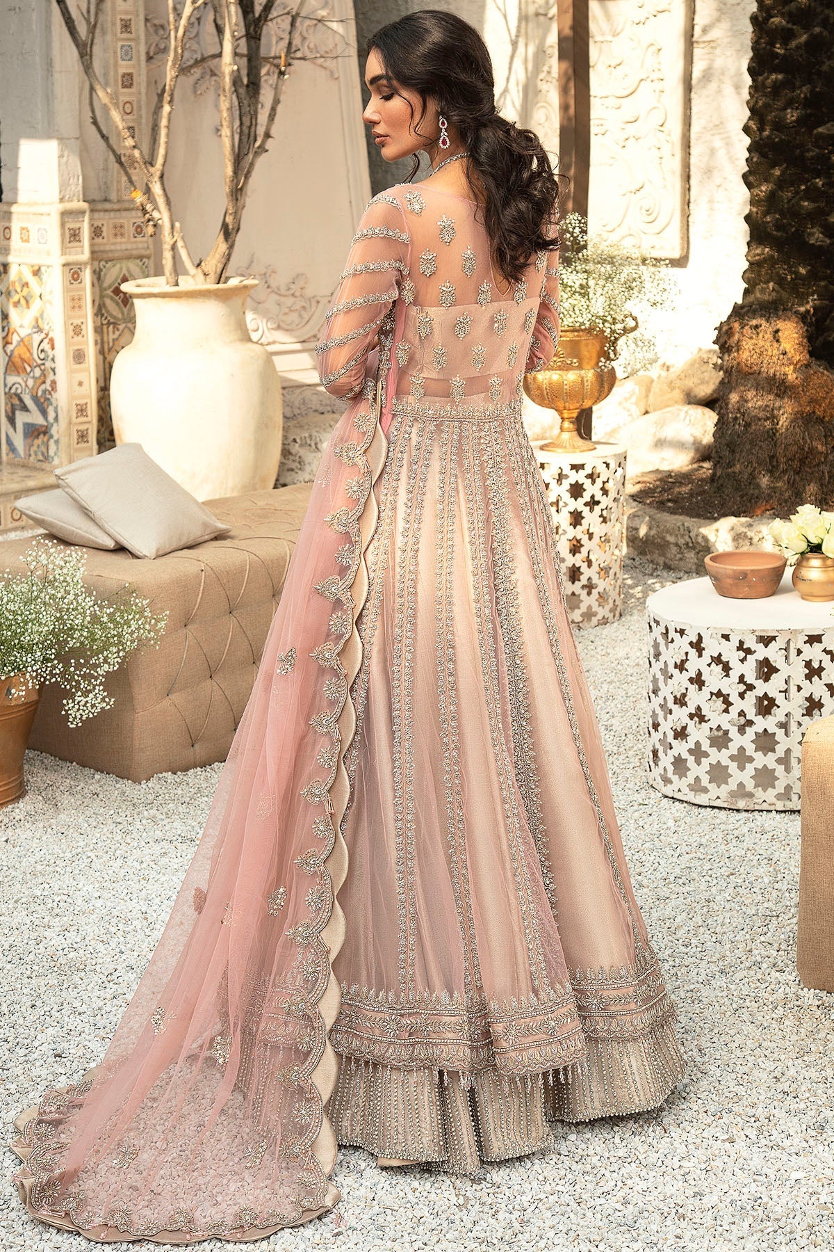 Motifz | Couture Wedding Wear | 0106-PALATIAL HAND EMBELLISHED SILK NET STITCHED