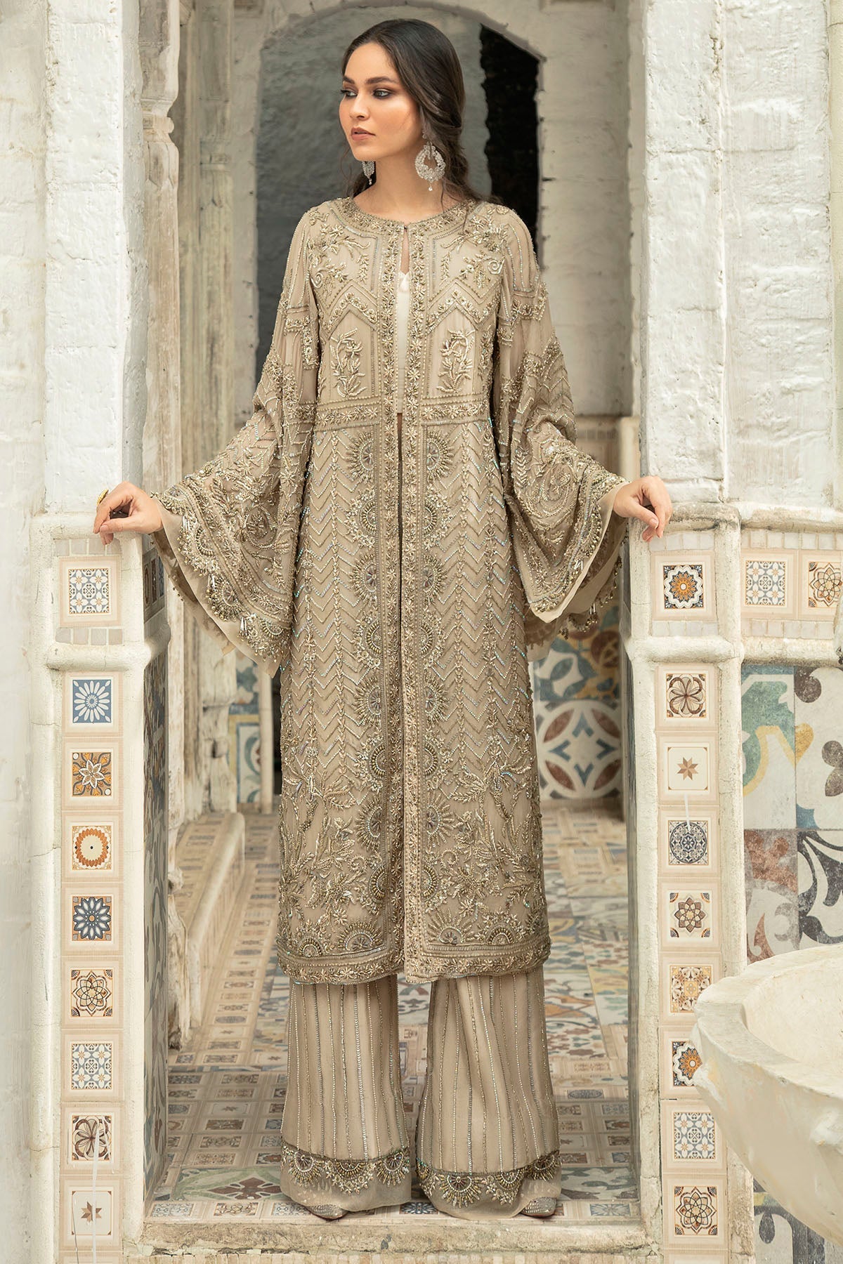 Motifz | Couture Wedding Wear | 0107-MYSTIC HAND EMBELLISHED CHIFFON STITCHED