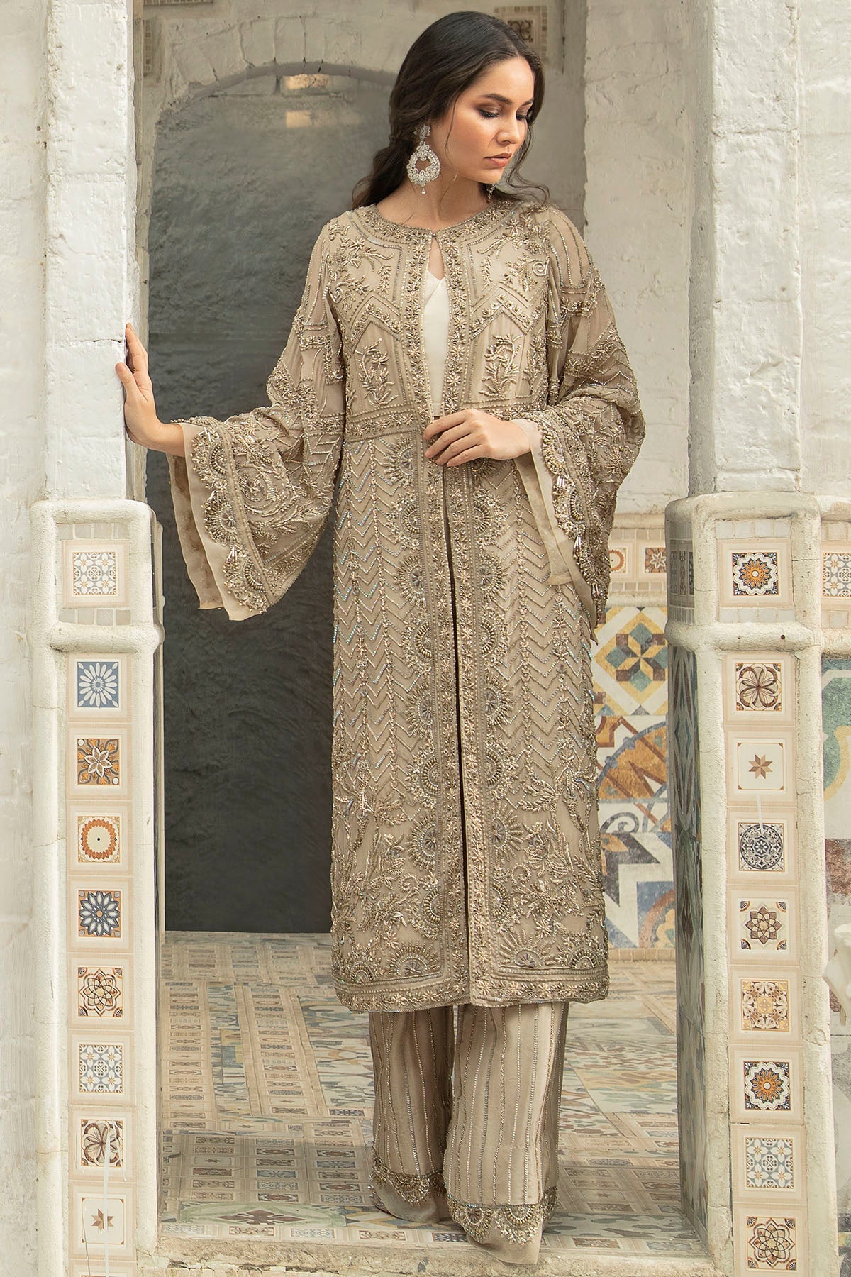 Motifz | Couture Wedding Wear | 0107-MYSTIC HAND EMBELLISHED CHIFFON STITCHED