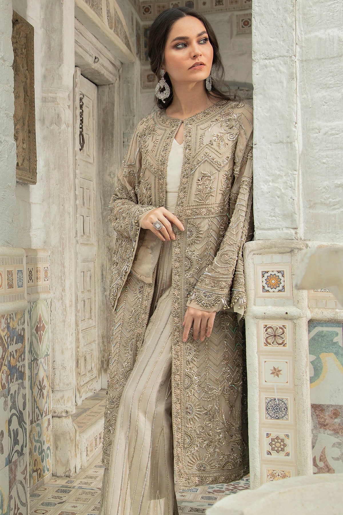 Motifz | Couture Wedding Wear | 0107-MYSTIC HAND EMBELLISHED CHIFFON STITCHED