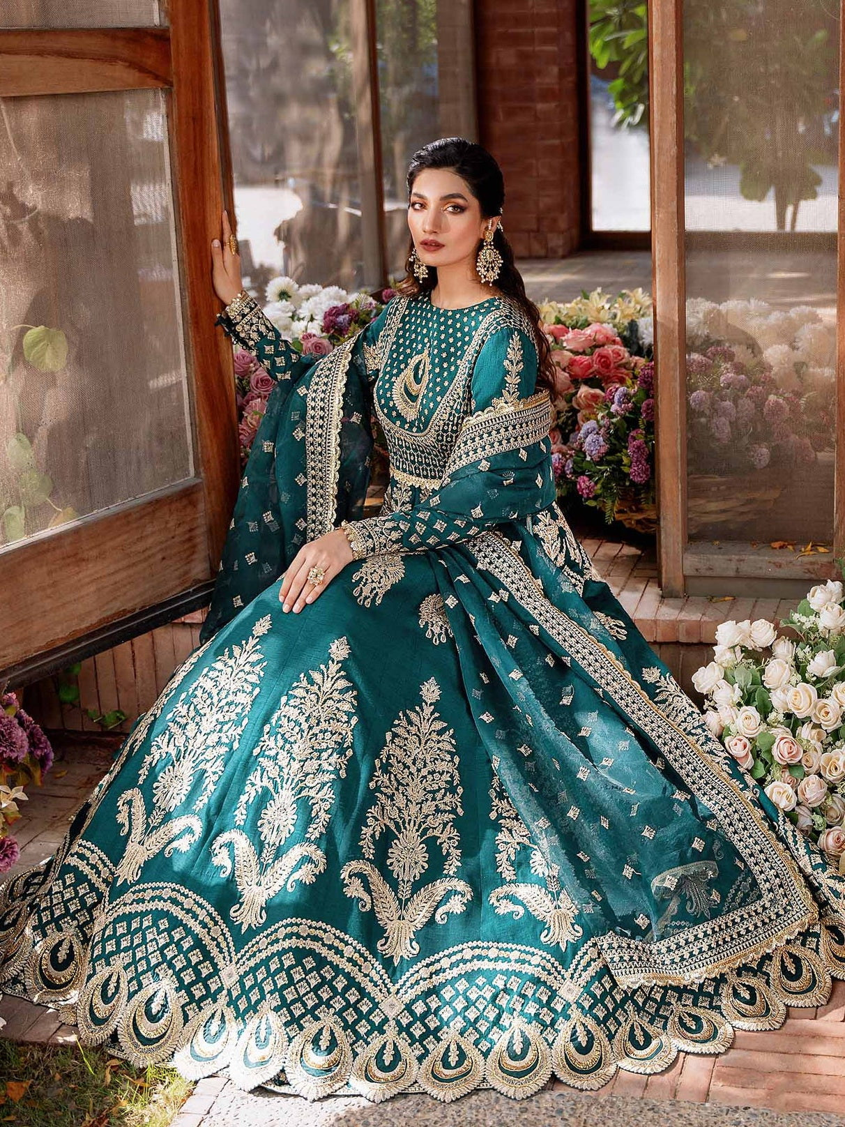 Akbar Aslam Mastani Embroidered Raw Silk 3Pc Suit - JAHANARA - Riwayat-e-khas