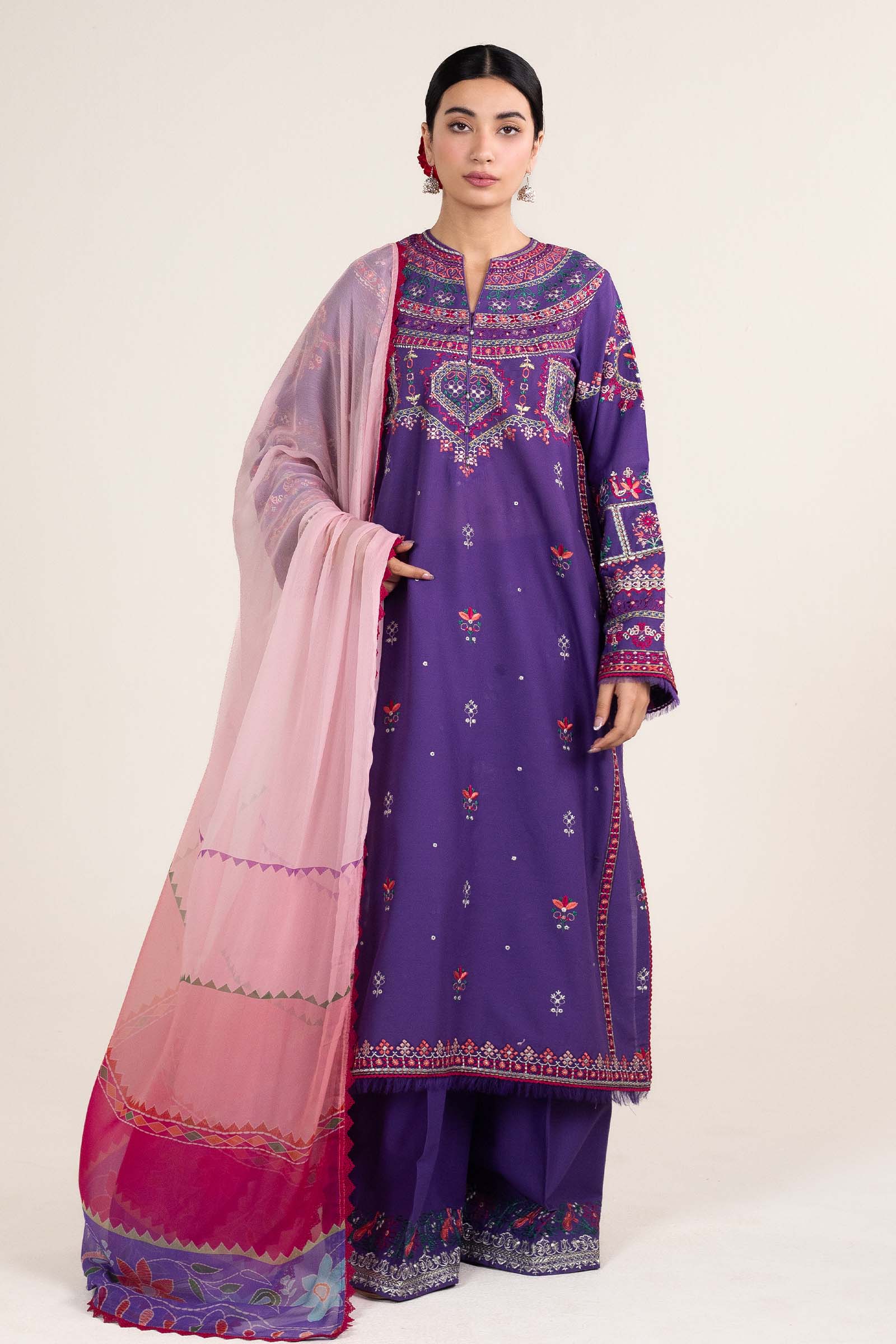 Zara Shahjahan | Stitched Lawn 24 | SL-LAMIA-7B - House Of Anaya