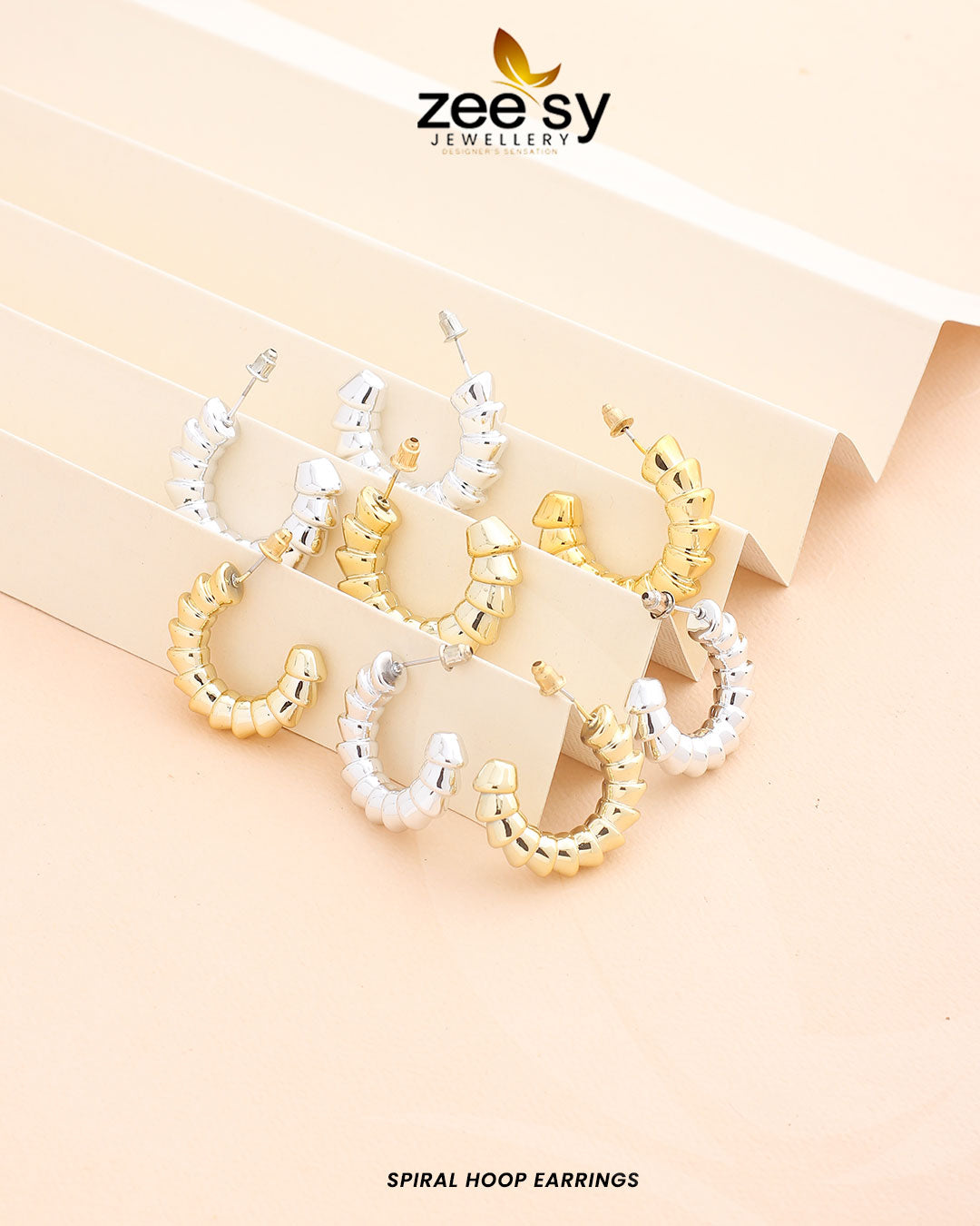 Spiral Hoop Earrings - House Of Zarish