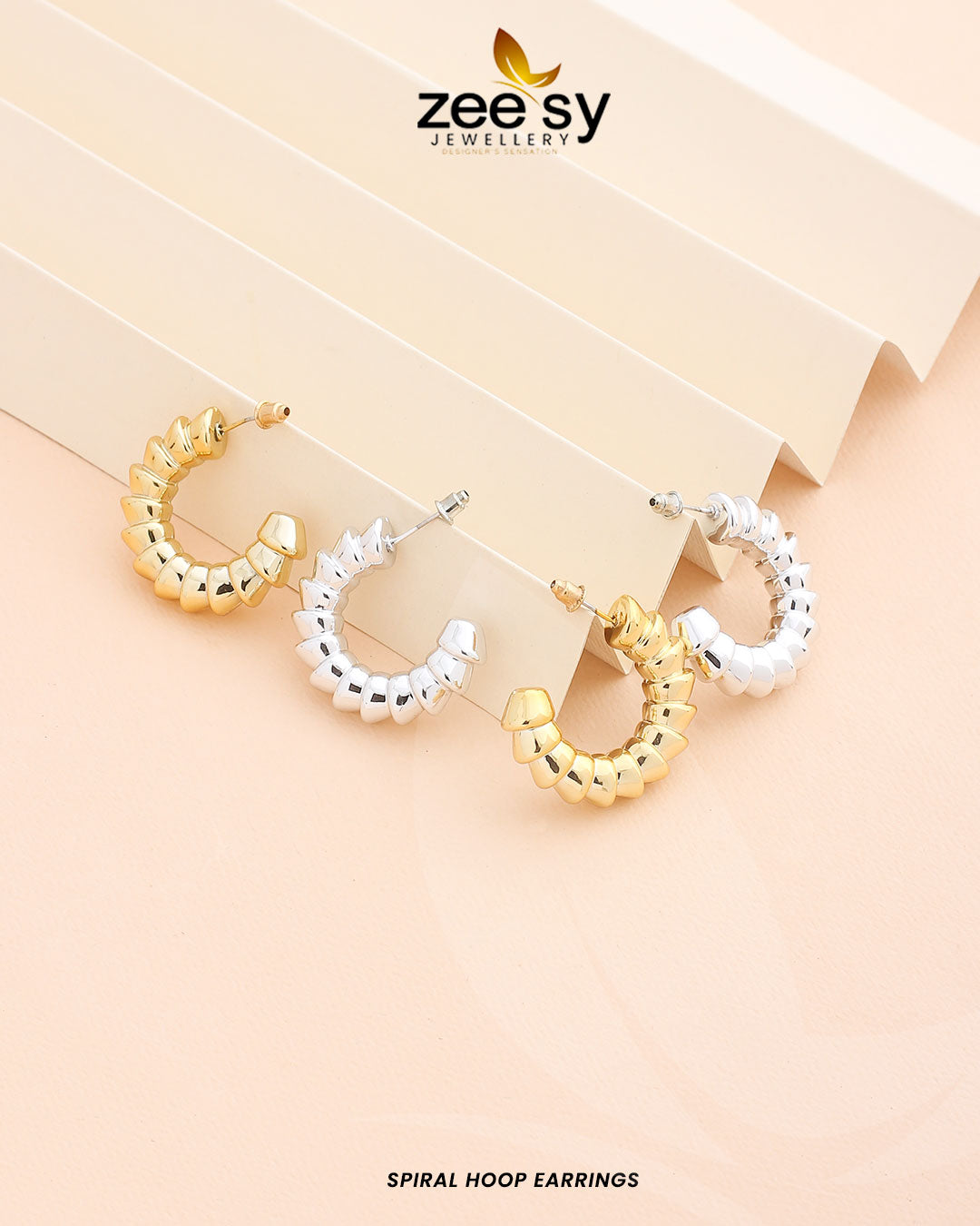 Spiral Hoop Earrings - House Of Zarish