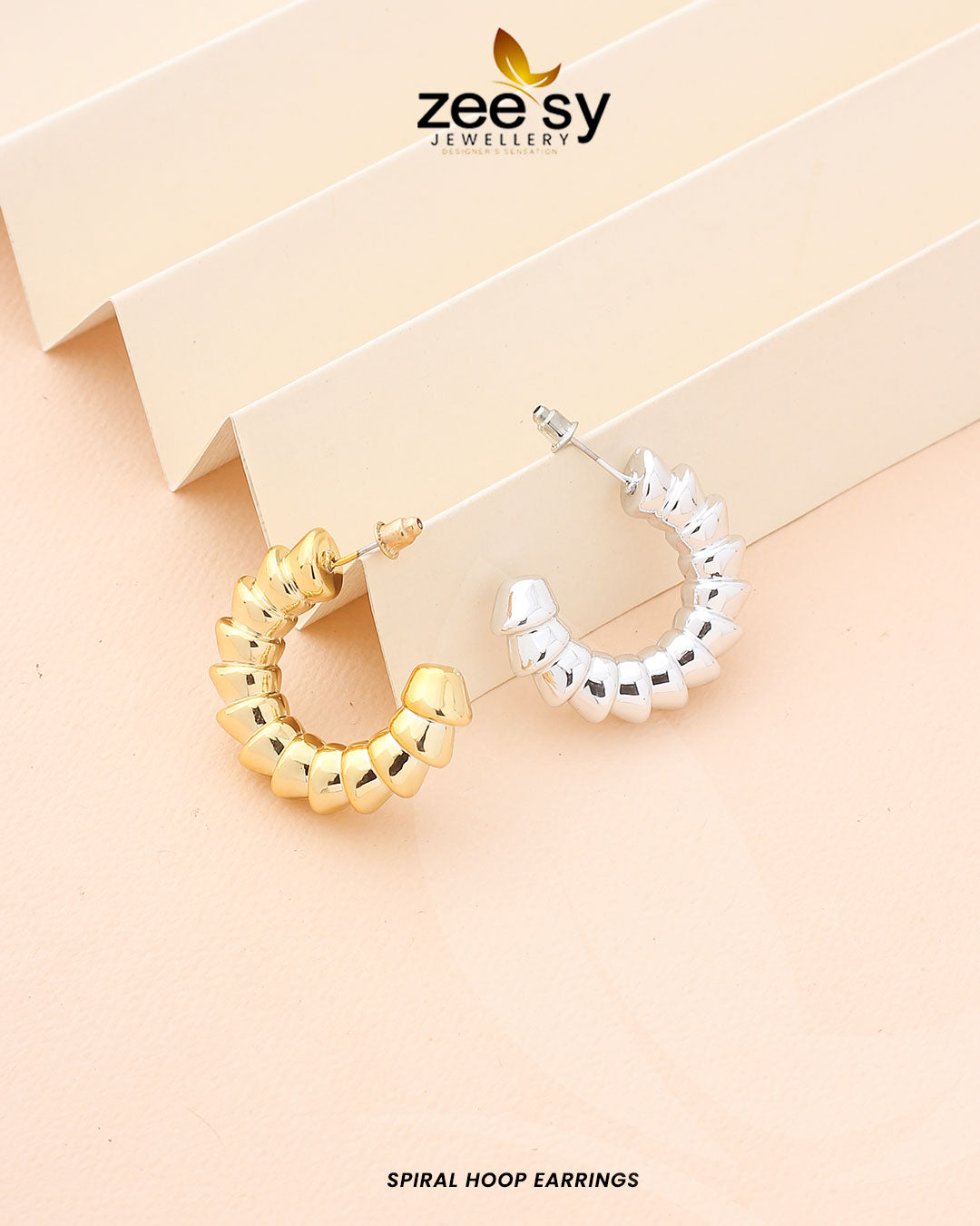 Spiral Hoop Earrings - House Of Zarish