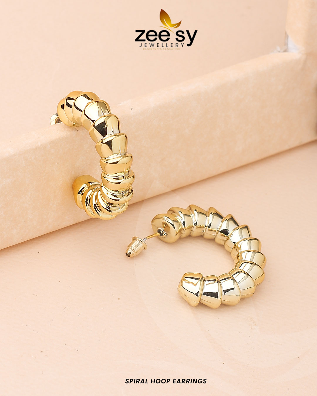 Spiral Hoop Earrings - House Of Zarish
