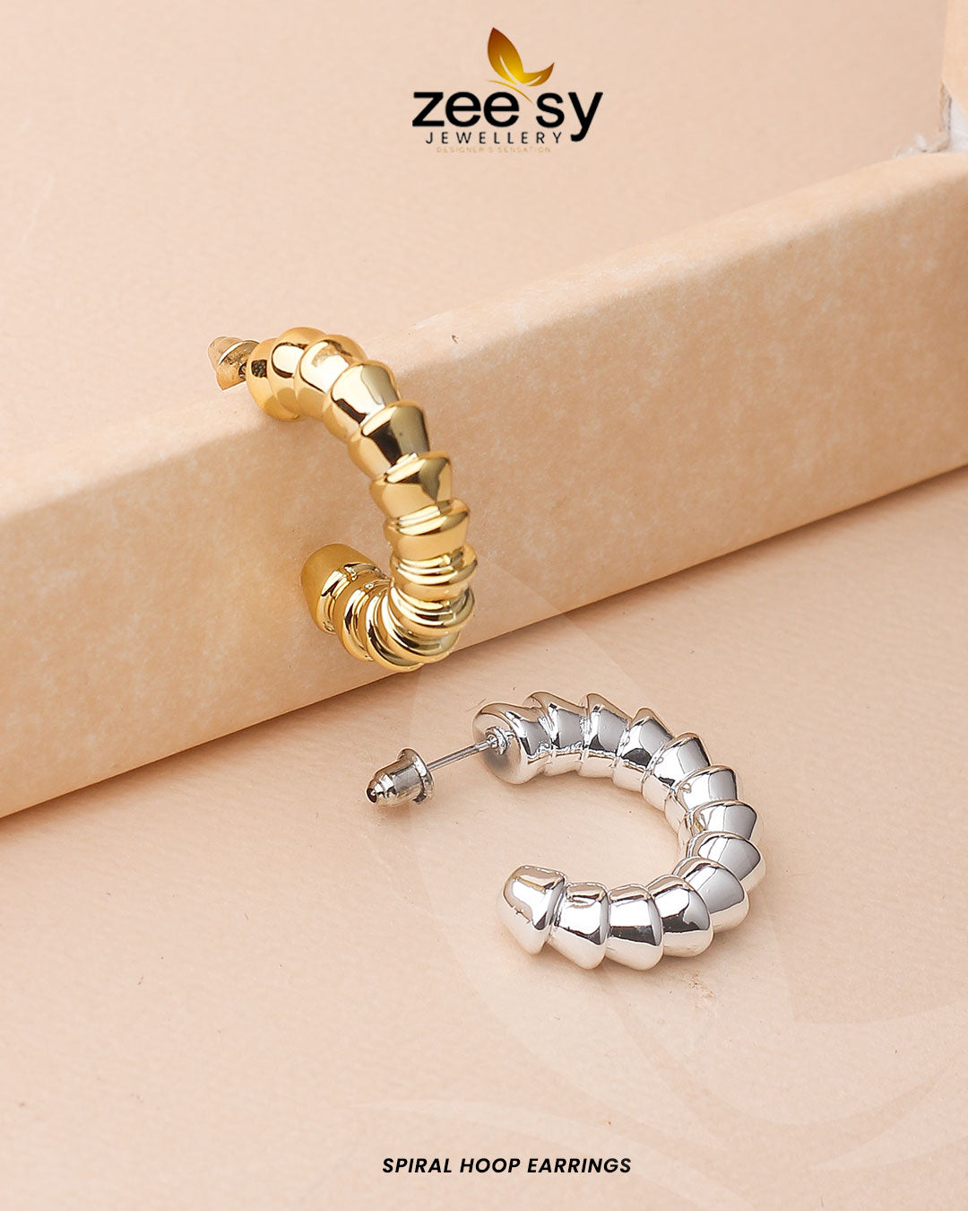 Spiral Hoop Earrings - House Of Zarish