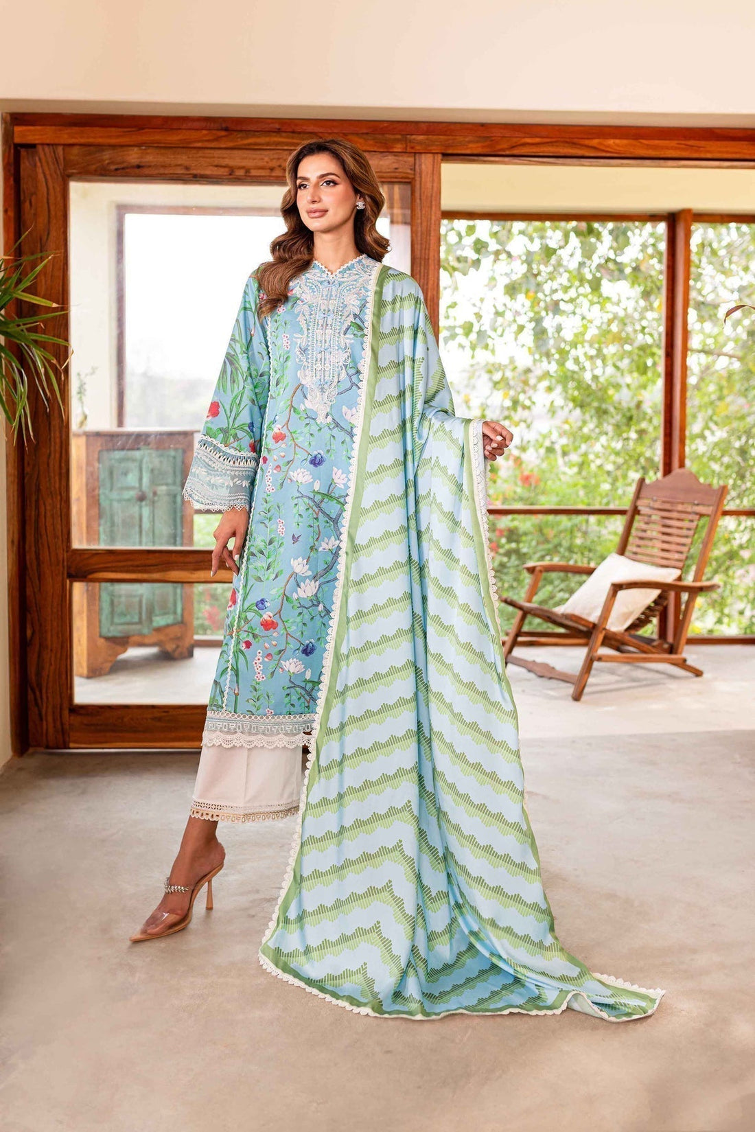 Sable Vogue | Shiree Lawn 24 | Flower Of Paradise - House Of Anaya