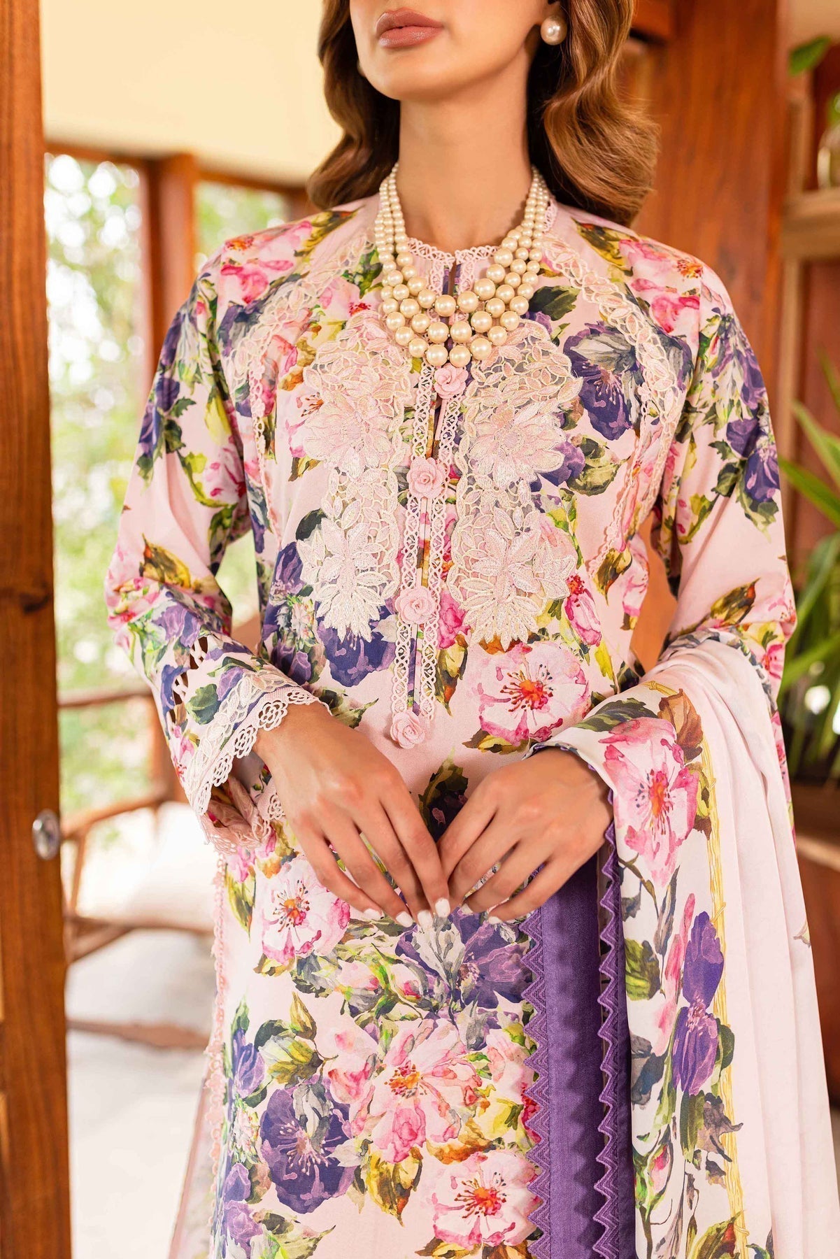 Sable Vogue | Shiree Lawn 24 | Pink Gardenia - House Of Anaya