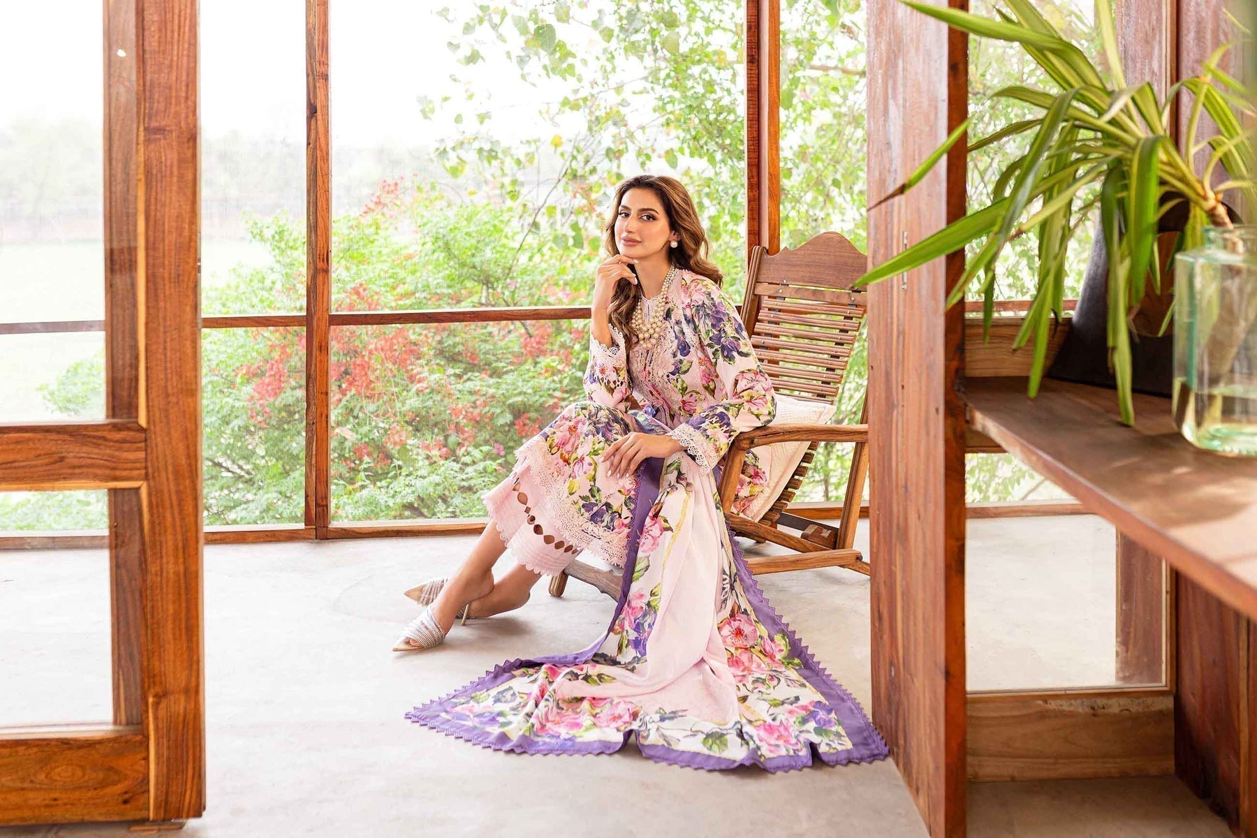 Sable Vogue | Shiree Lawn 24 | Pink Gardenia - House Of Anaya