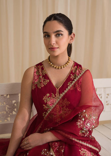 Sadaf Fawad Khan | Lyla Festive Pret | Deep Rose - House Of Anaya