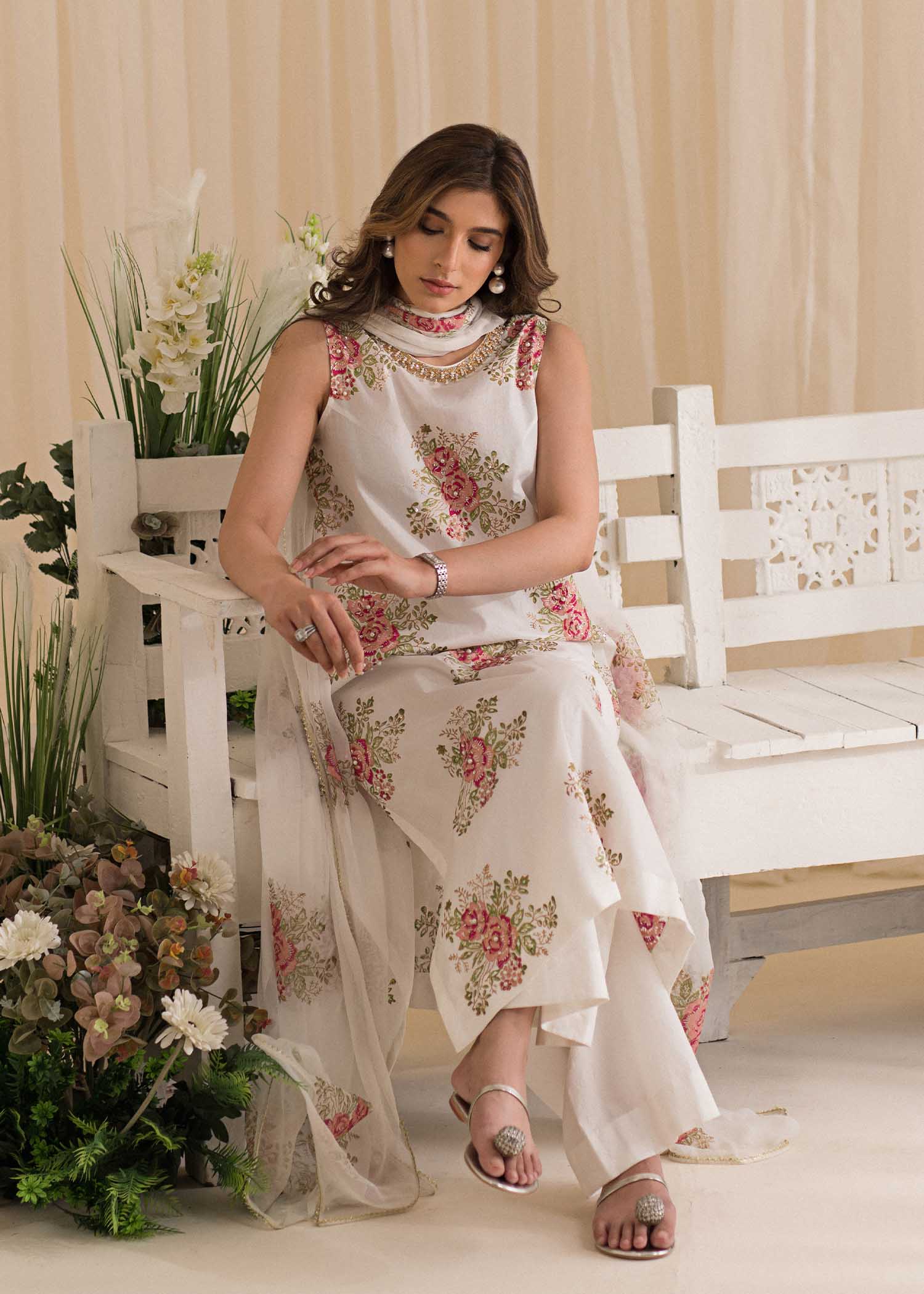 Sadaf Fawad Khan | Lyla Festive Pret | Tea Rose - House Of Anaya