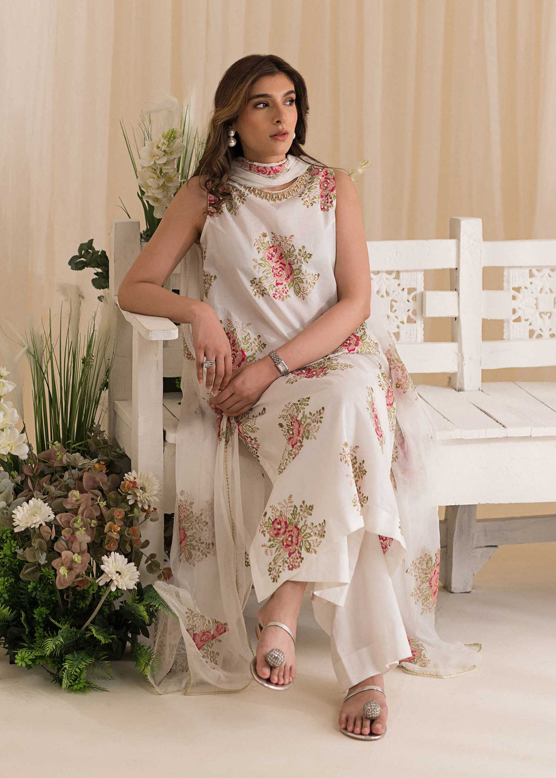 Sadaf Fawad Khan | Lyla Festive Pret | Tea Rose - House Of Anaya