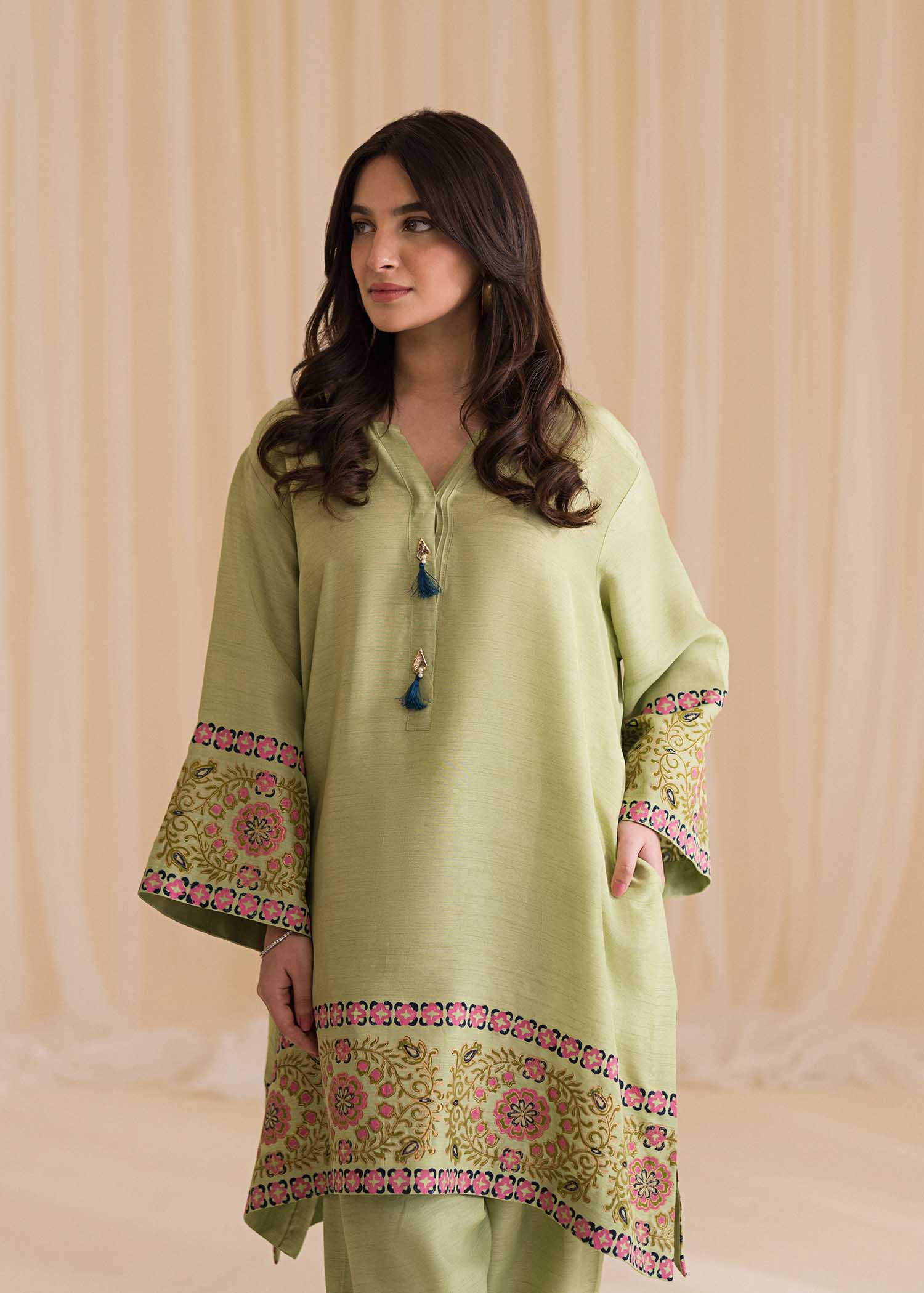Sadaf Fawad Khan | Lyla Festive Pret | Moss - House Of Anaya