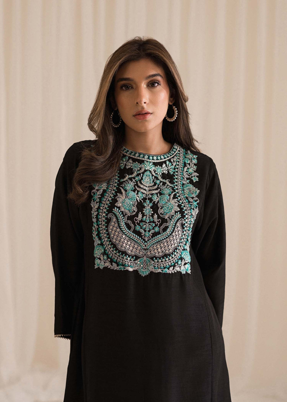 Sadaf Fawad Khan | Lyla Festive Pret | Black Pool - House Of Anaya