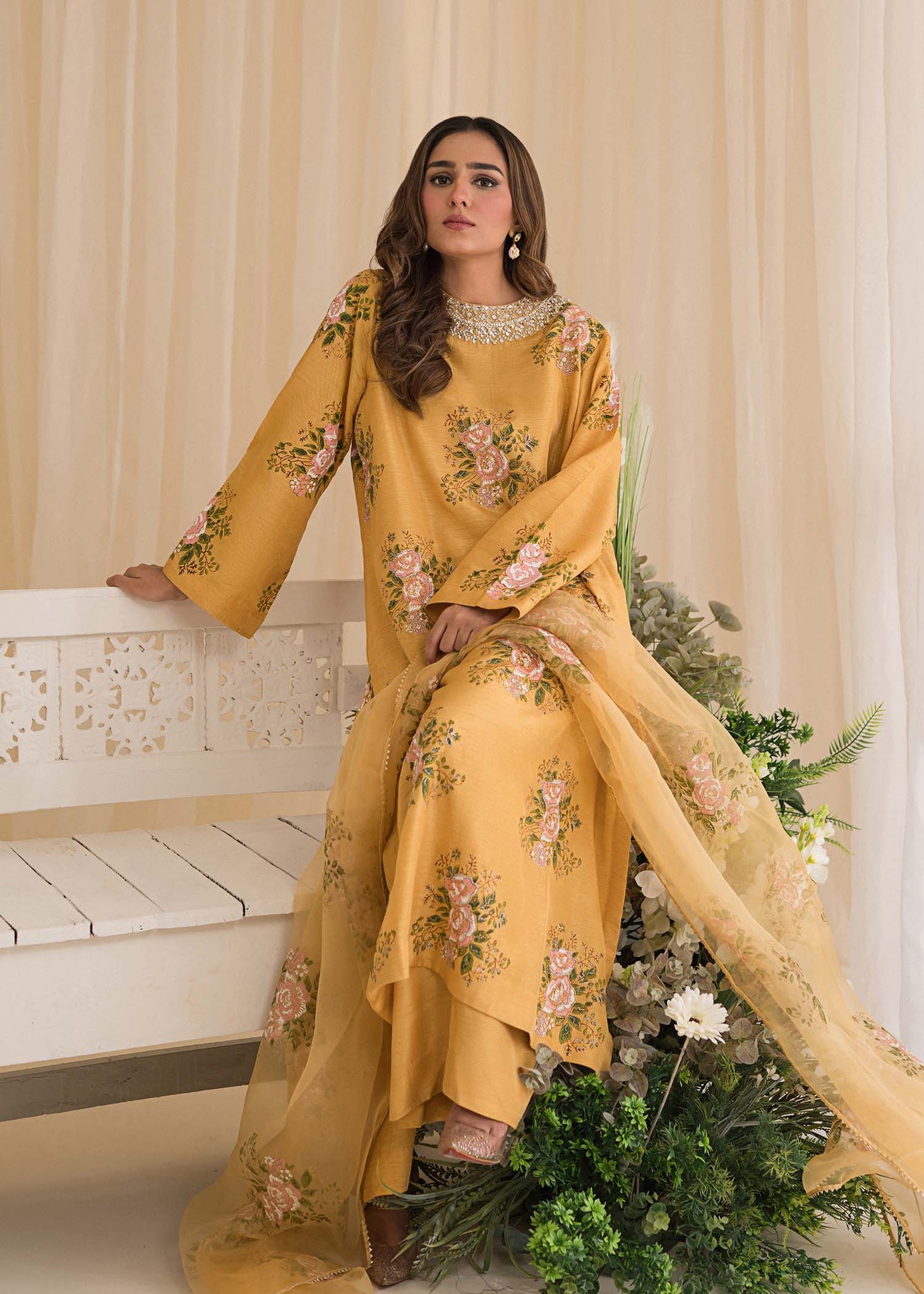 Sadaf Fawad Khan | Lyla Festive Pret | Lemon Zest - House Of Anaya