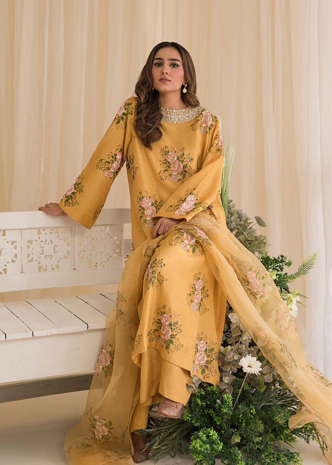 Sadaf Fawad Khan | Lyla Festive Pret | Lemon Zest - House Of Anaya