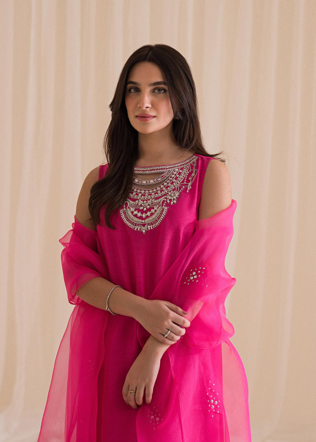 Sadaf Fawad Khan | Lyla Festive Pret | Vantine Fuchsia - House Of Anaya