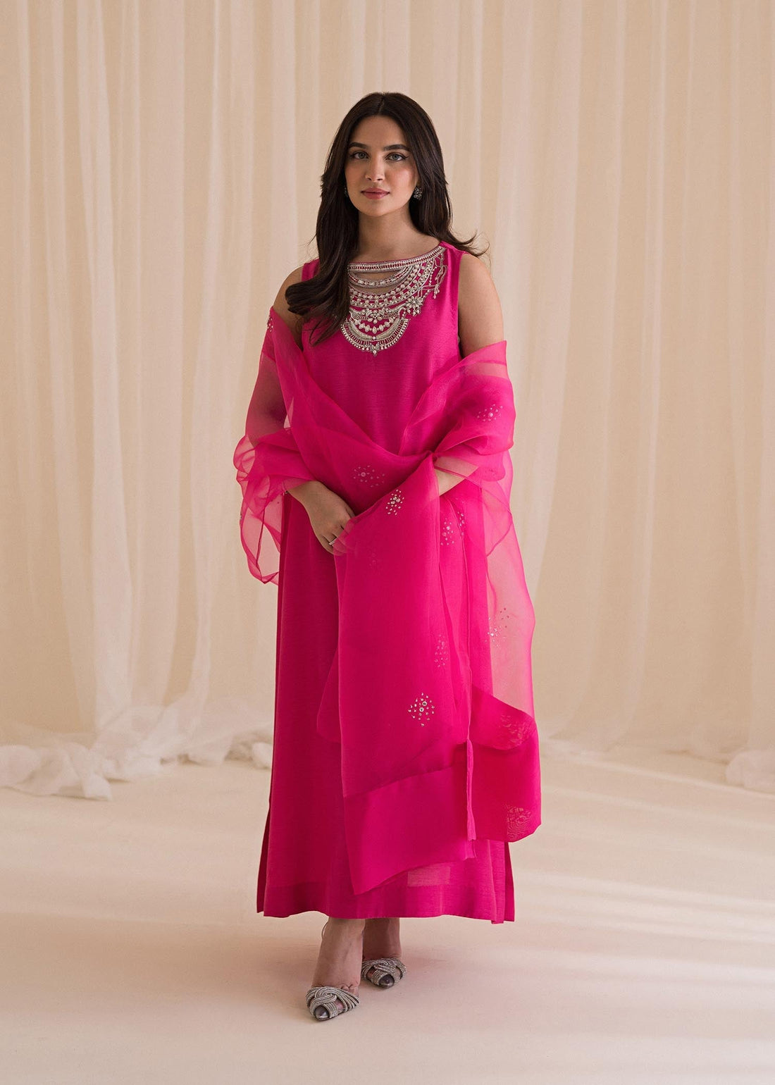 Sadaf Fawad Khan | Lyla Festive Pret | Vantine Fuchsia - House Of Anaya
