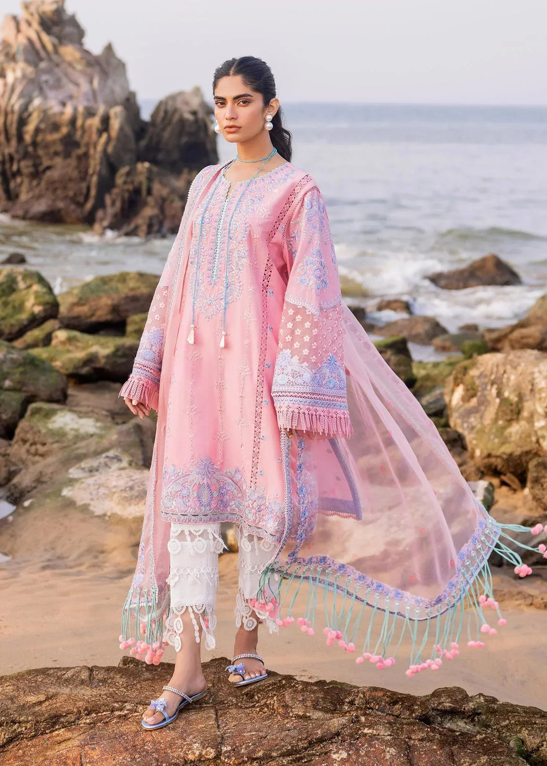 Sadaf Fawad Khan | Siraa Luxury Lawn 24| Amira (B) - House Of Anaya