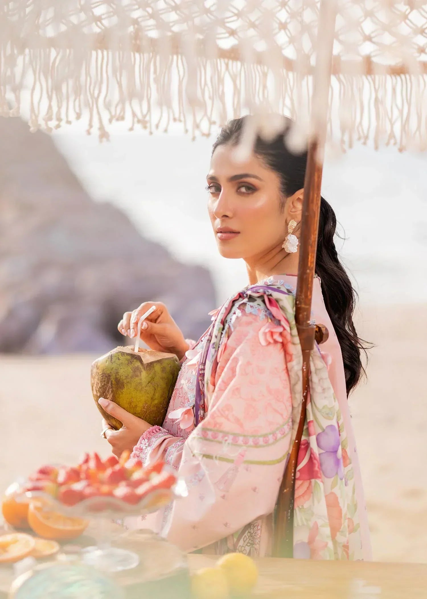 Sadaf Fawad Khan | Siraa Luxury Lawn 24| Eira (A) - House Of Anaya