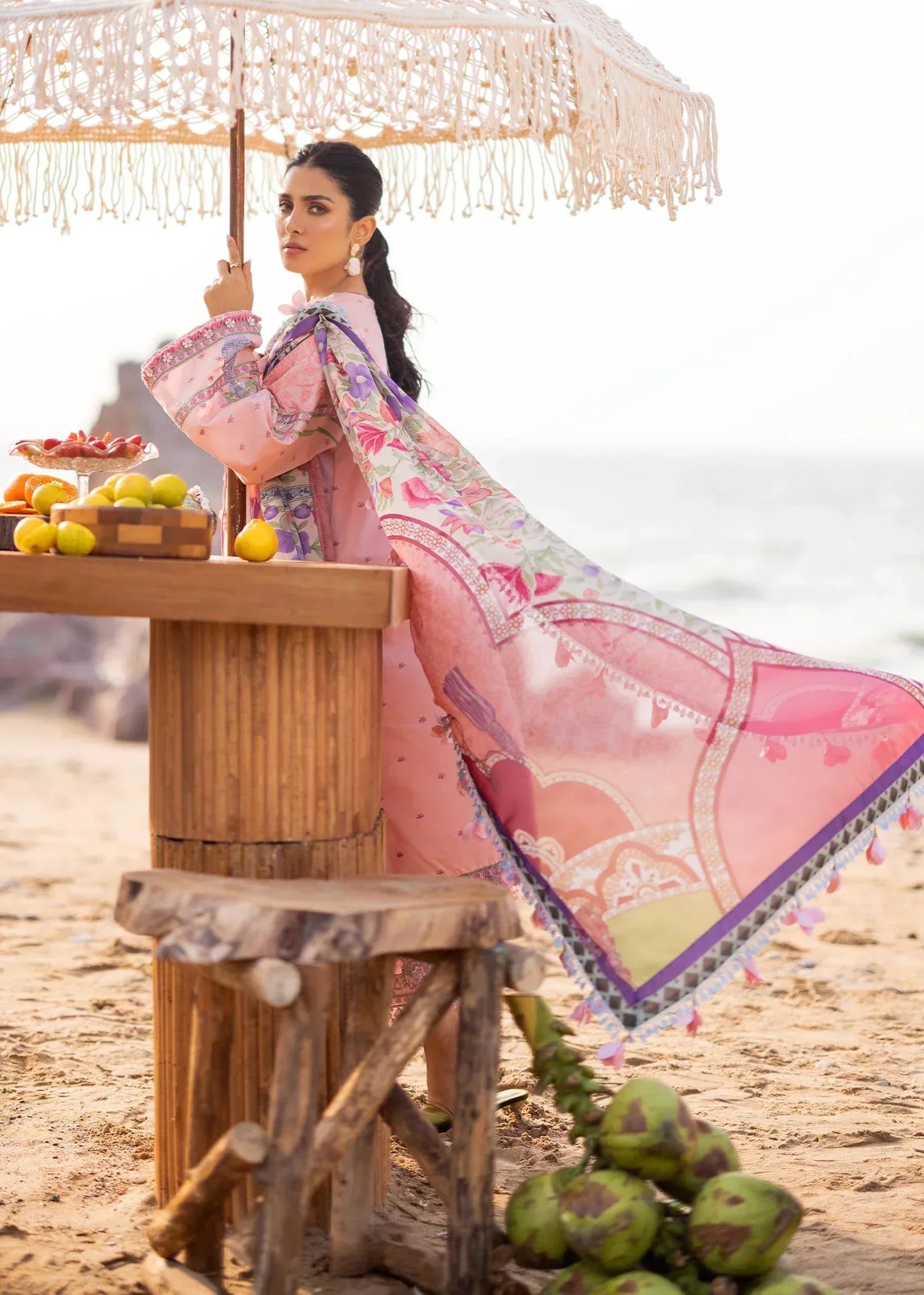 Sadaf Fawad Khan | Siraa Luxury Lawn 24| Eira (A) - House Of Anaya