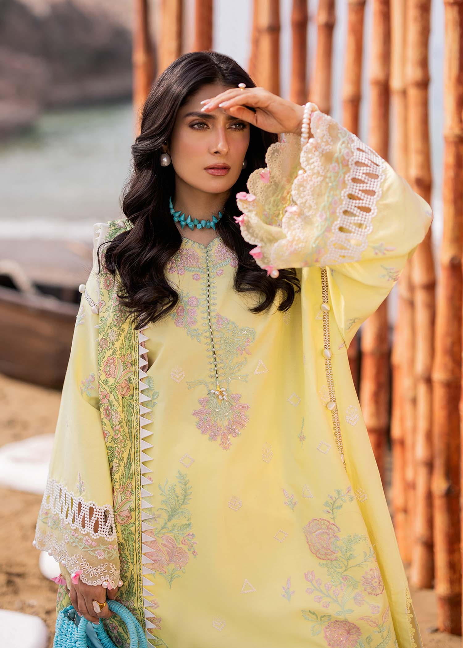 Sadaf Fawad Khan | Siraa Luxury Lawn 24| Amani (A) - House Of Anaya