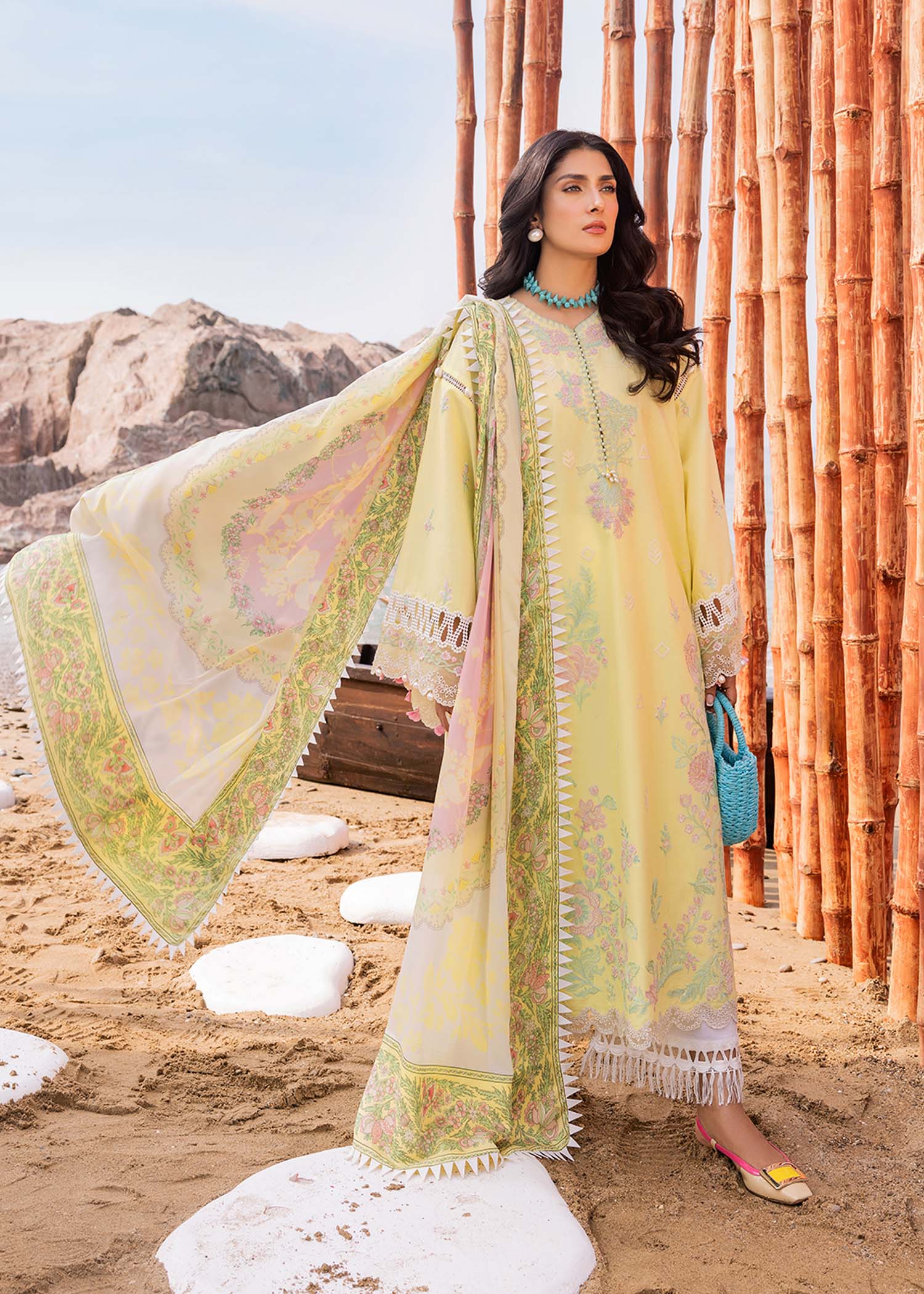 Sadaf Fawad Khan | Siraa Luxury Lawn 24| Amani (A) - House Of Anaya