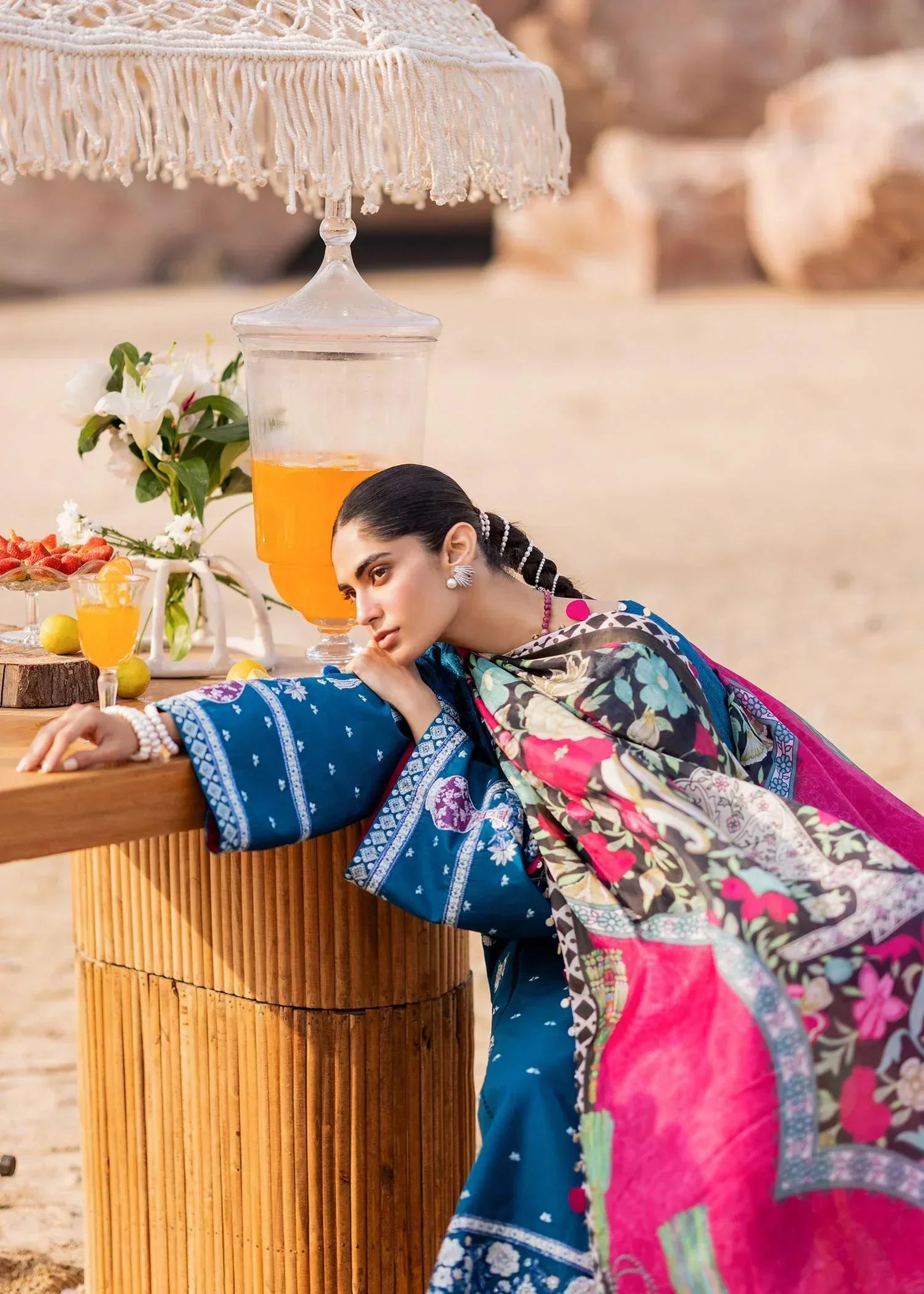 Sadaf Fawad Khan | Siraa Luxury Lawn 24| Eira (B) - House Of Anaya