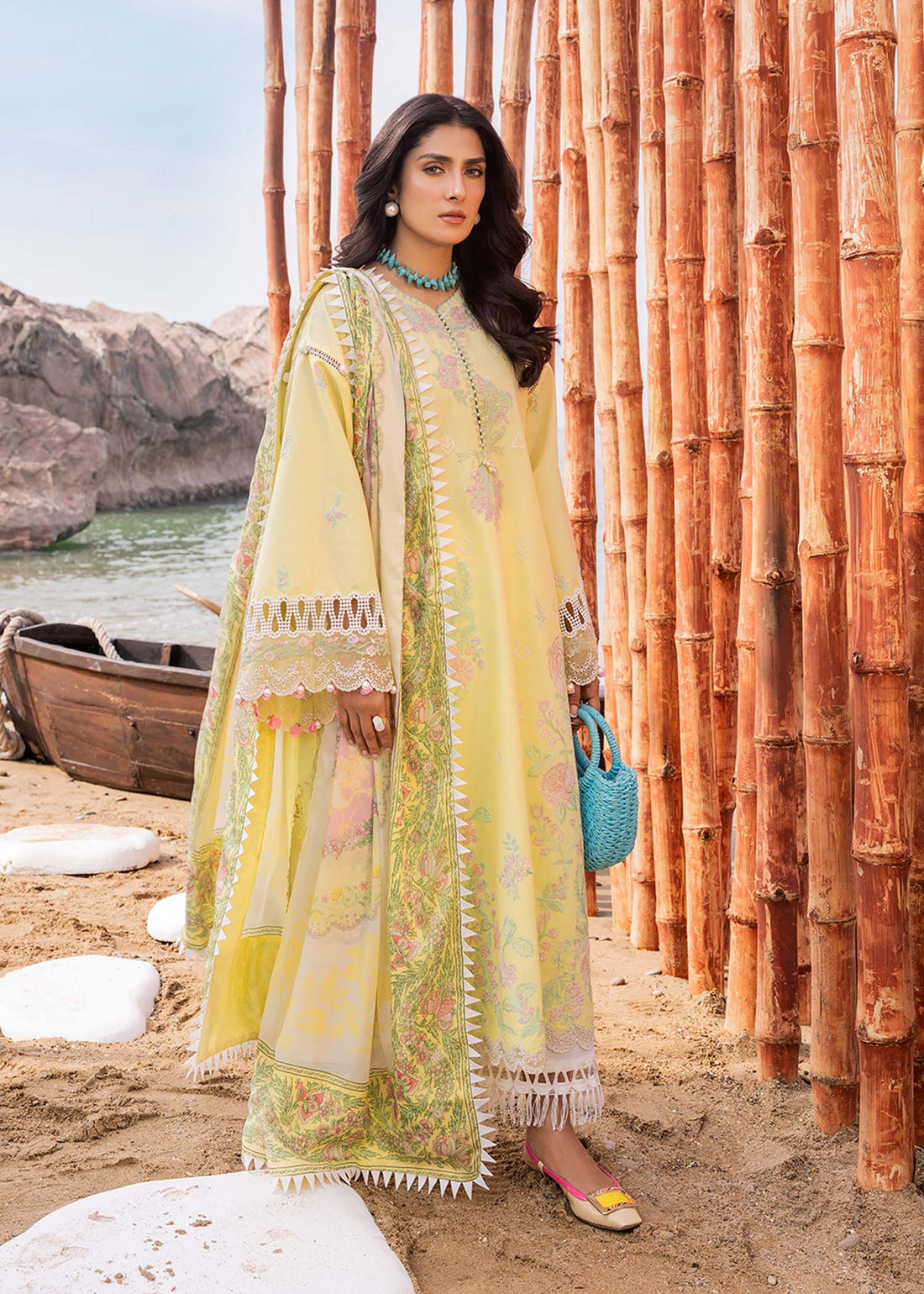Sadaf Fawad Khan | Siraa Luxury Lawn 24| Amani (A) - House Of Anaya