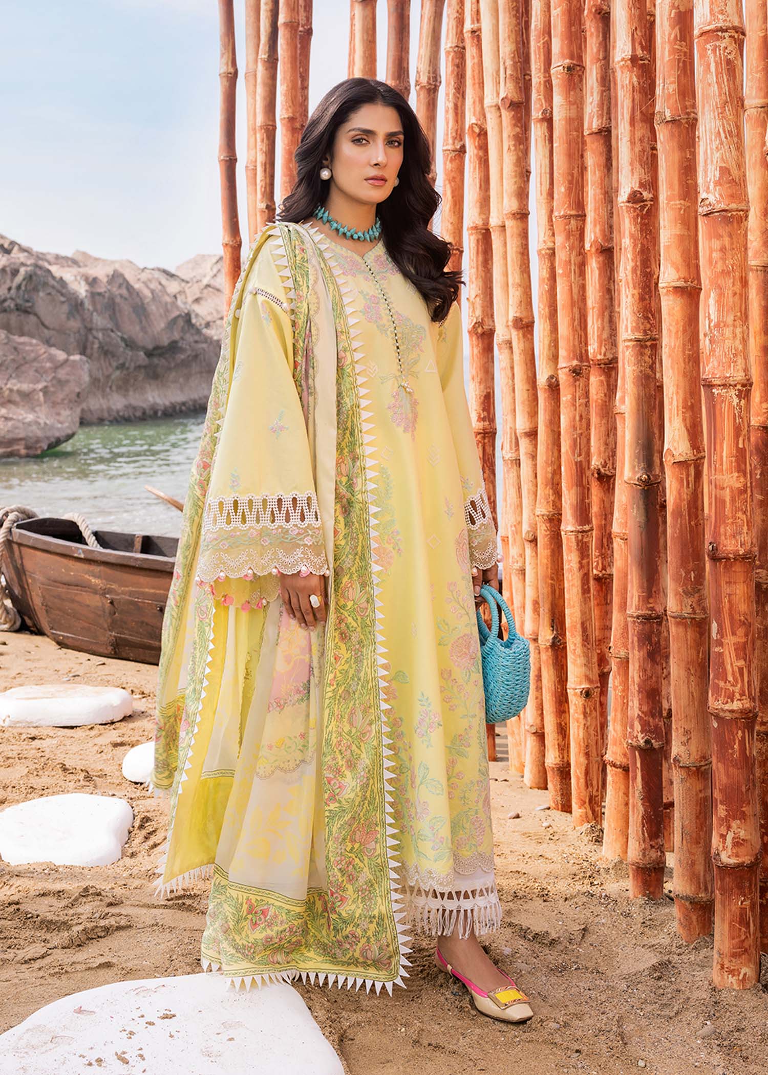 Sadaf Fawad Khan | Siraa Luxury Lawn 24| Amani (A) - House Of Anaya