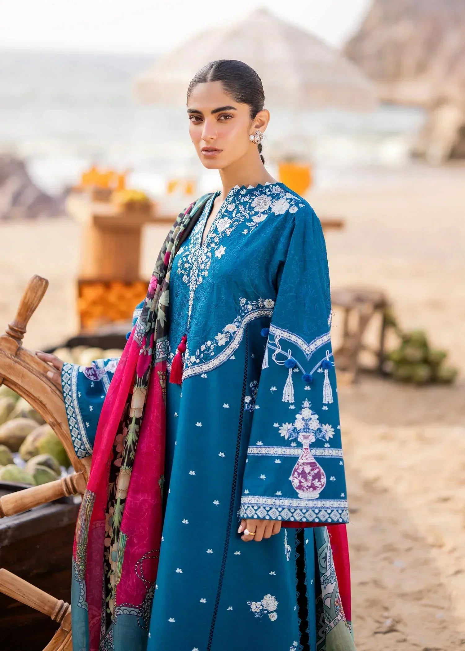 Sadaf Fawad Khan | Siraa Luxury Lawn 24| Eira (B) - House Of Anaya