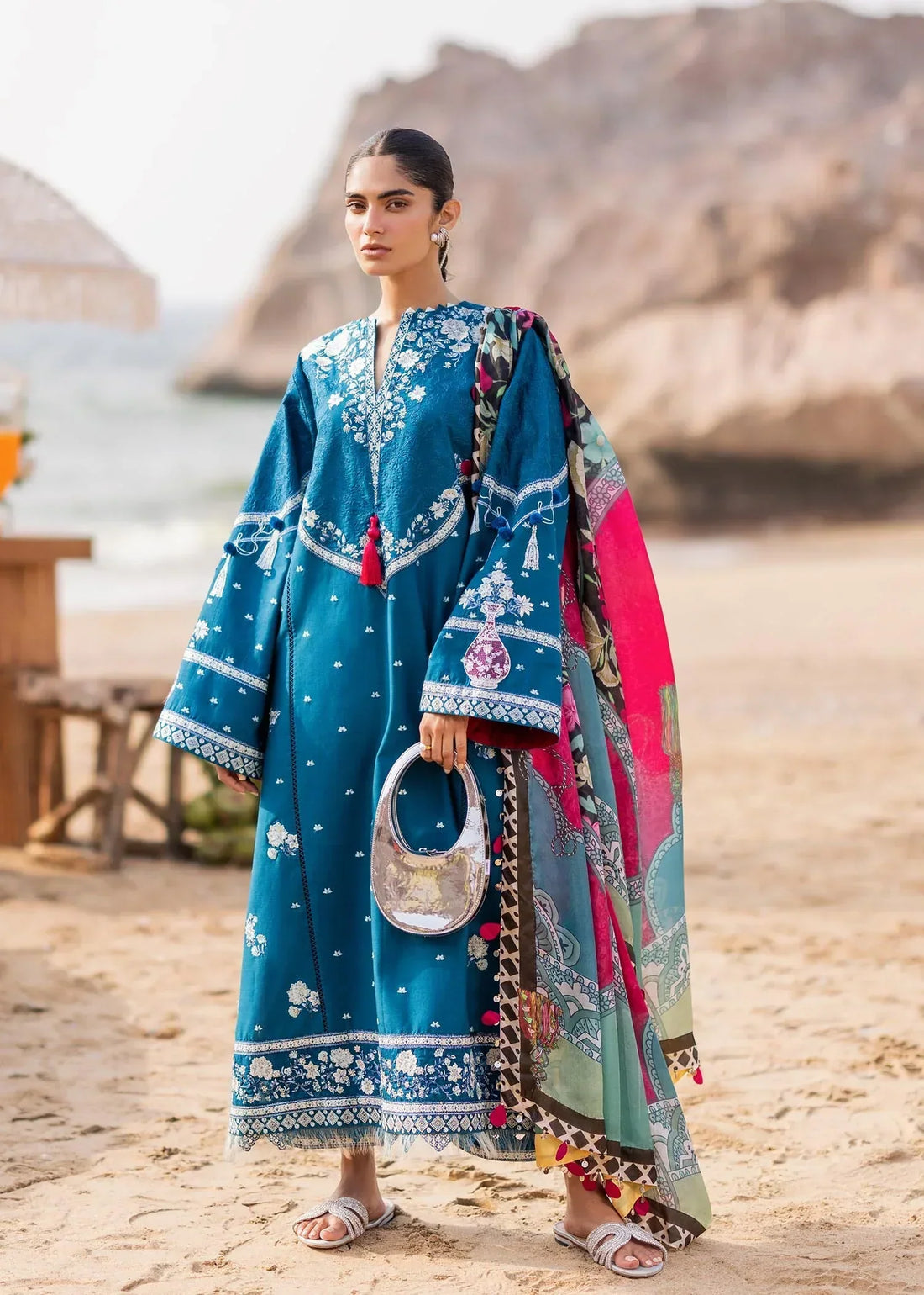 Sadaf Fawad Khan | Siraa Luxury Lawn 24| Eira (B) - House Of Anaya