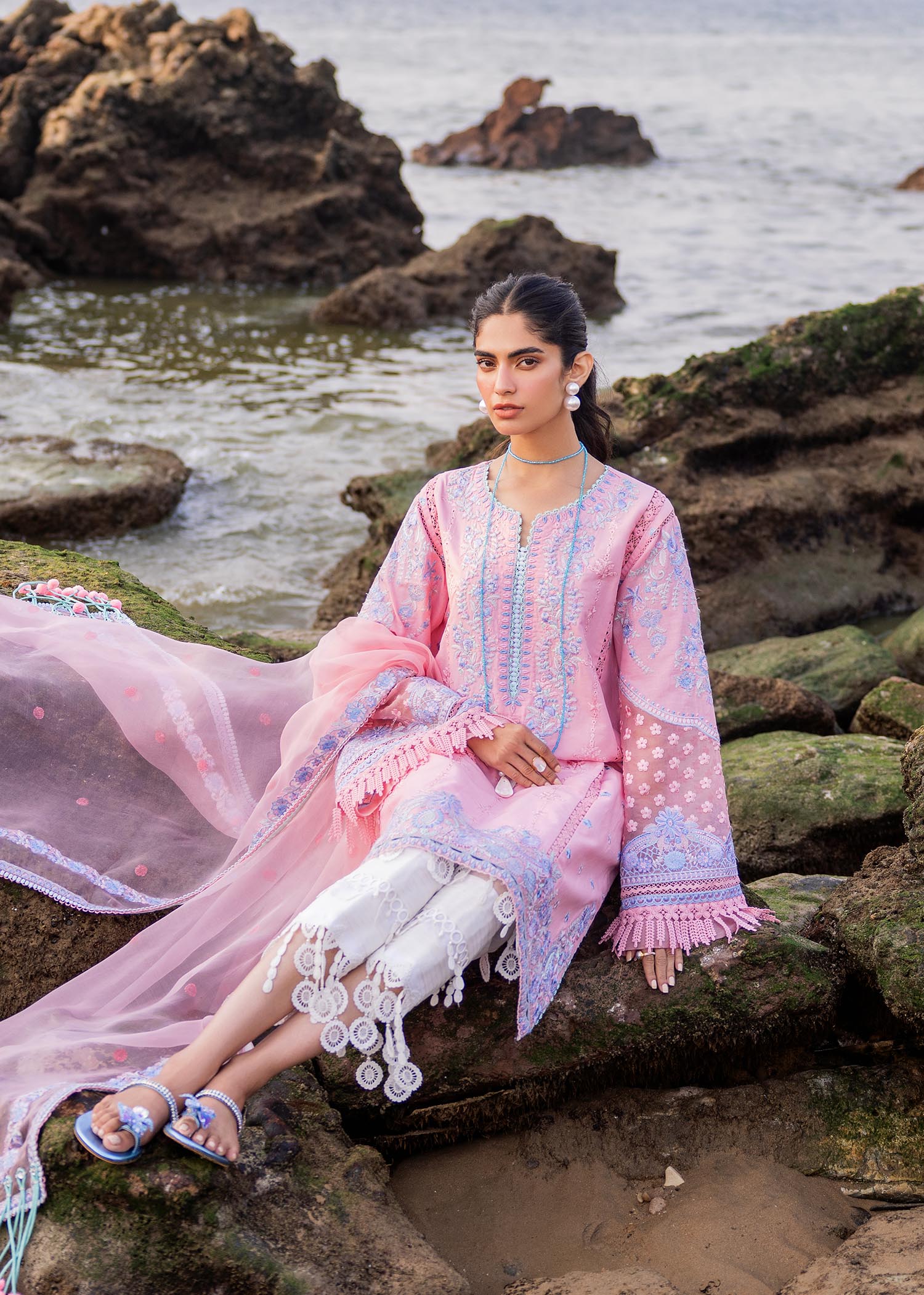Sadaf Fawad Khan | Siraa Luxury Lawn 24| Amira (B) - House Of Anaya