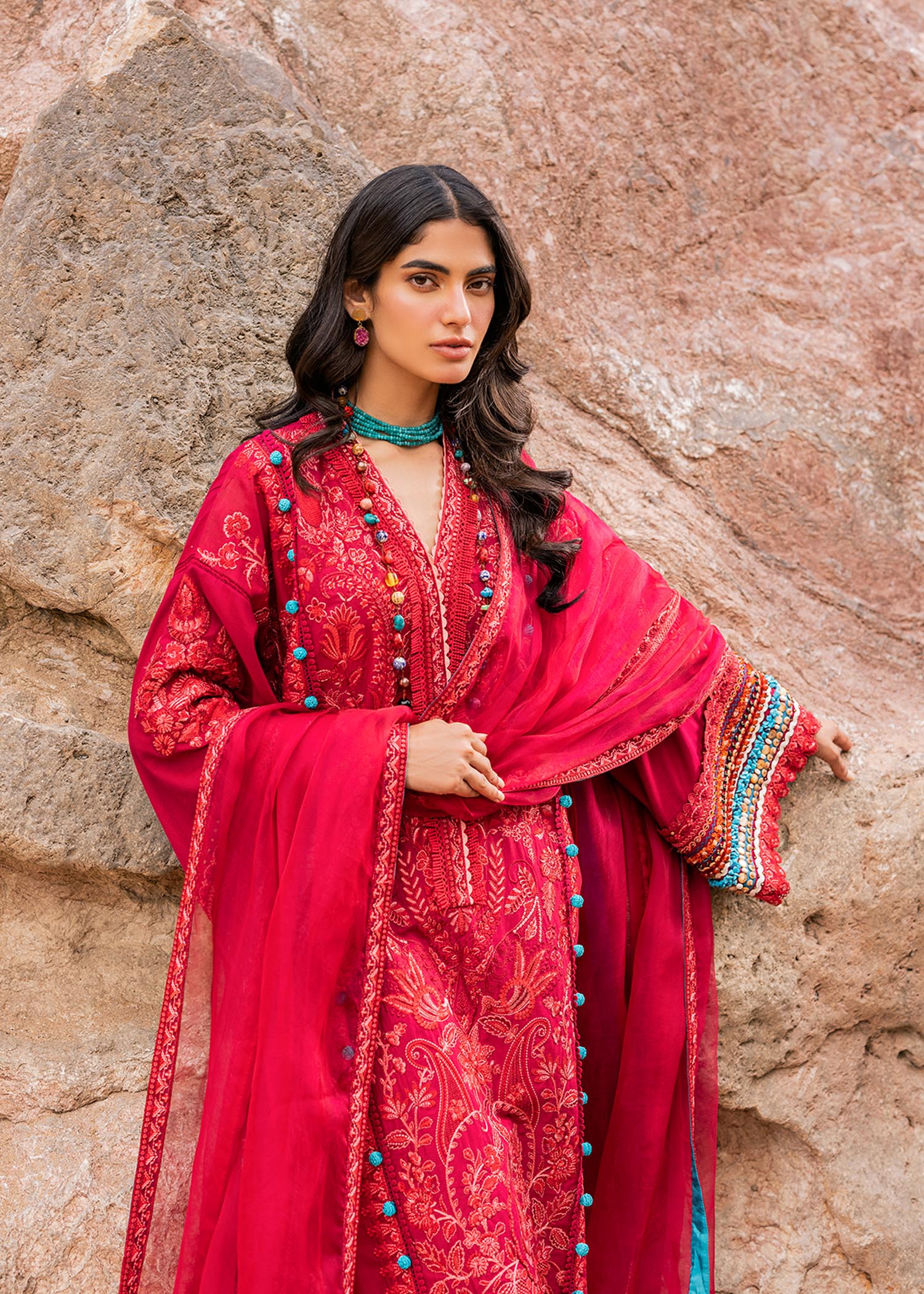 Sadaf Fawad Khan | Siraa Luxury Lawn 24| Elaheh (B) - House Of Anaya