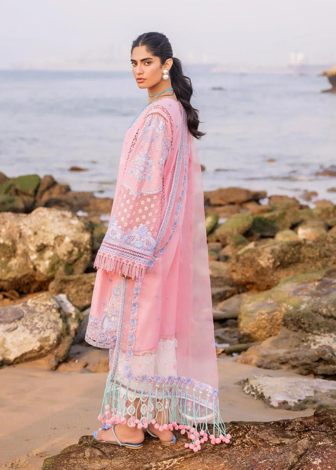 Sadaf Fawad Khan | Siraa Luxury Lawn 24| Amira (B) - House Of Anaya