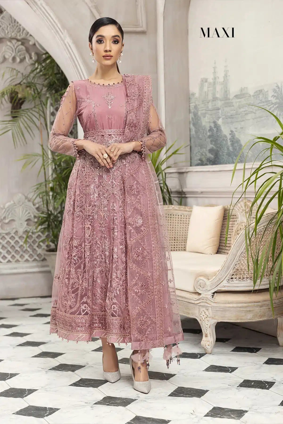 Alizeh | Embroidered Chiffon | Mahpera - House Of Anaya
