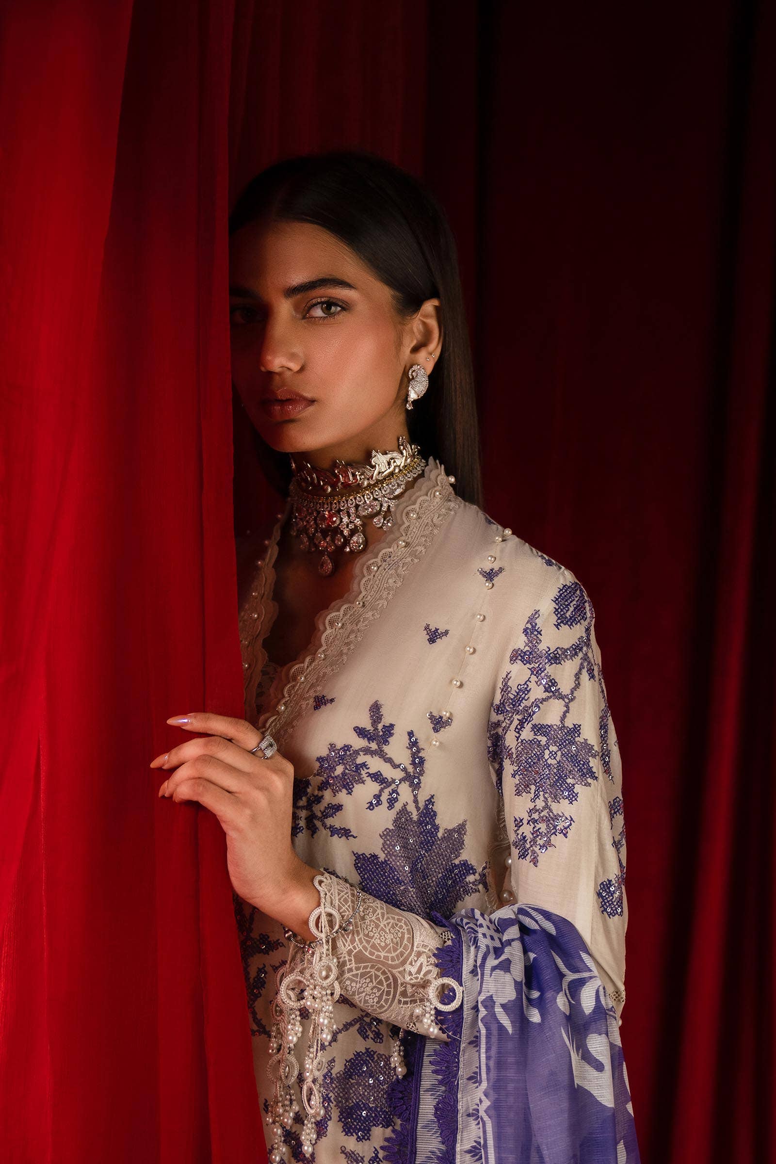 Sana Safinaz | Luxury Collection 24 | L241-008B-3CV - House Of Anaya